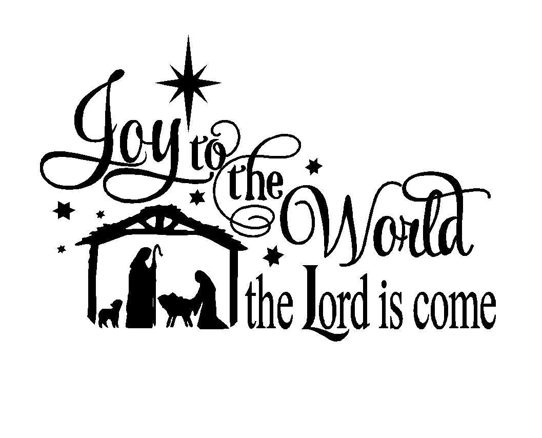 DXLING Joy to The World Wall Stickers Quotes Christmas Nativity Scene Vinyl Decal Holiday Decor LC015 (Black)