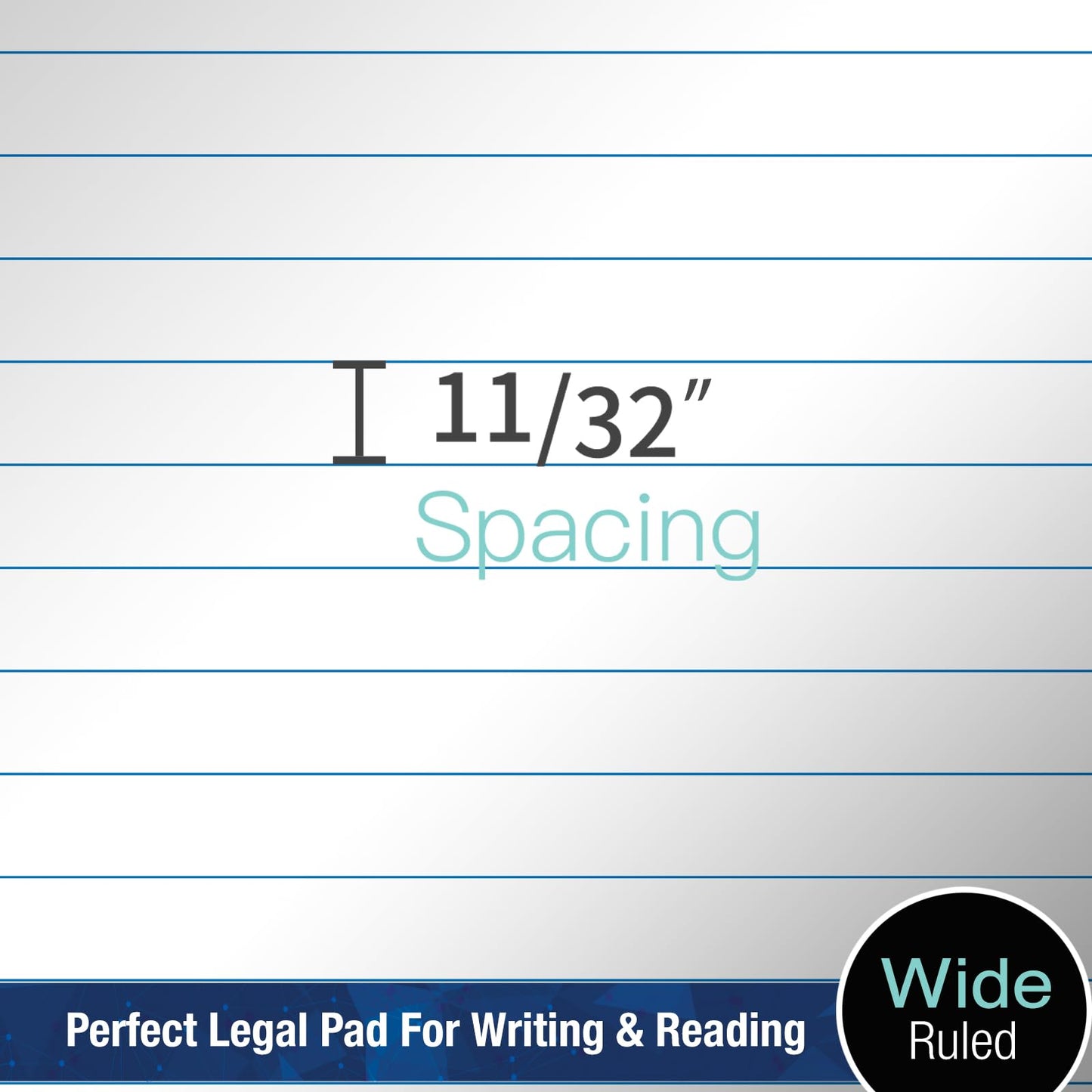 Woodlake Legal Pads 8.5 x 11, 6 Pack, Wide Ruled, Premium White Paper Pad No Ink Bleed, Micro‑Perforated, Sturdy Chipboard Back, 50 Sheets/Pad,for School, Office & Home, Made in USA