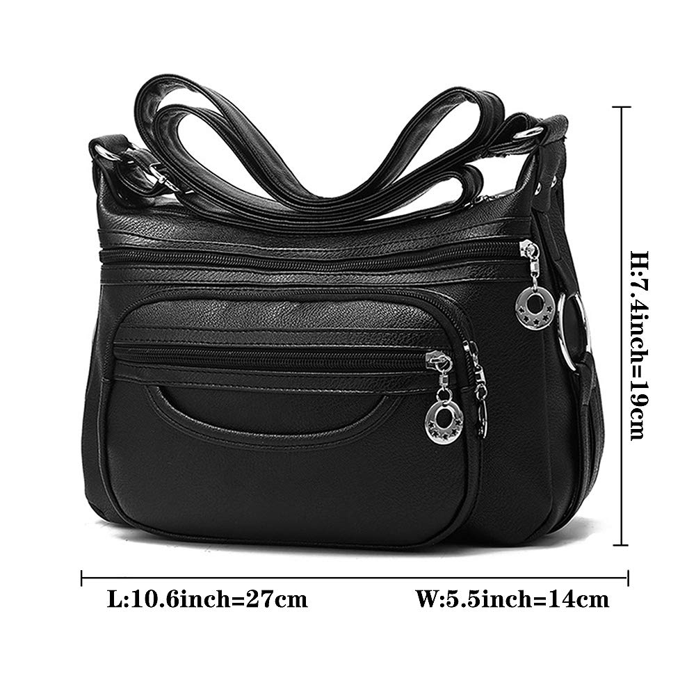 MINTEGRA Women Crossbody Bag Leather Handbag Pocketbook Lightweight Shoulder Purse