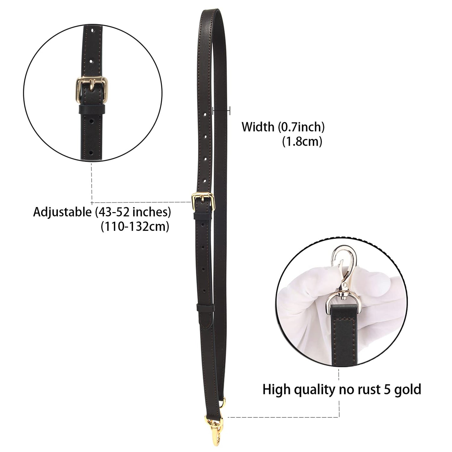 BEUDW Leather Adjustable Shoulder Strap, Used For Replacing Leather Shoulder Strap, Suitable For Handbag Shoulder Strap