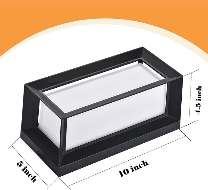 Black Modern Wall Mount Lights, IP65 Aluminum Outdoor Porch Light, 12W 3000K-6000K, 2 Pack Exterior Wall Sconces for House, Backyard, Hallway