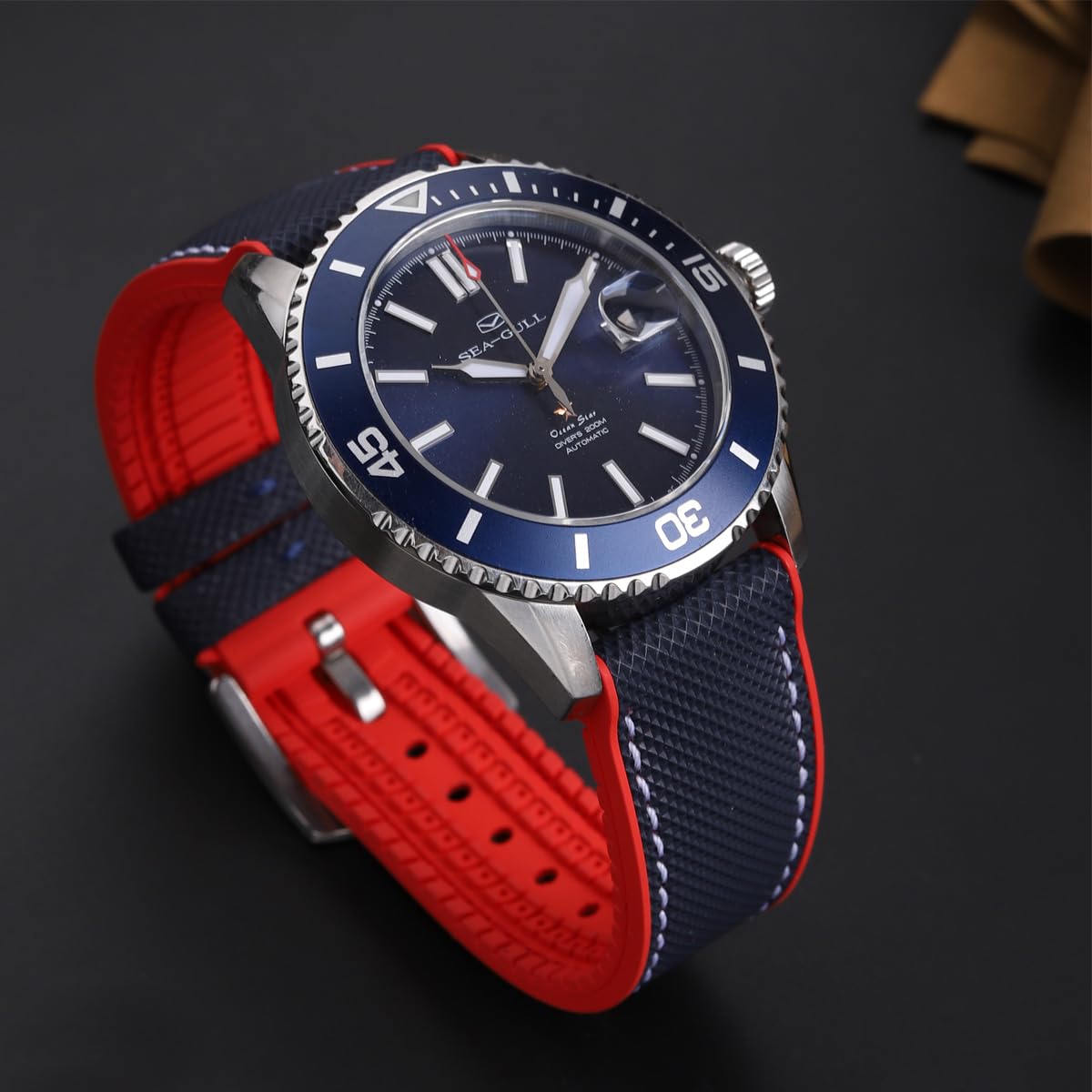 Danxancy FKM Rubber Nylon Watch Band 20mm 21mm 22mm 23mm 24mm Fluororubber Waterproof Soft Breathable Durable FKM Rubber Watch Band Universal Replacement Band Strap for Men Women