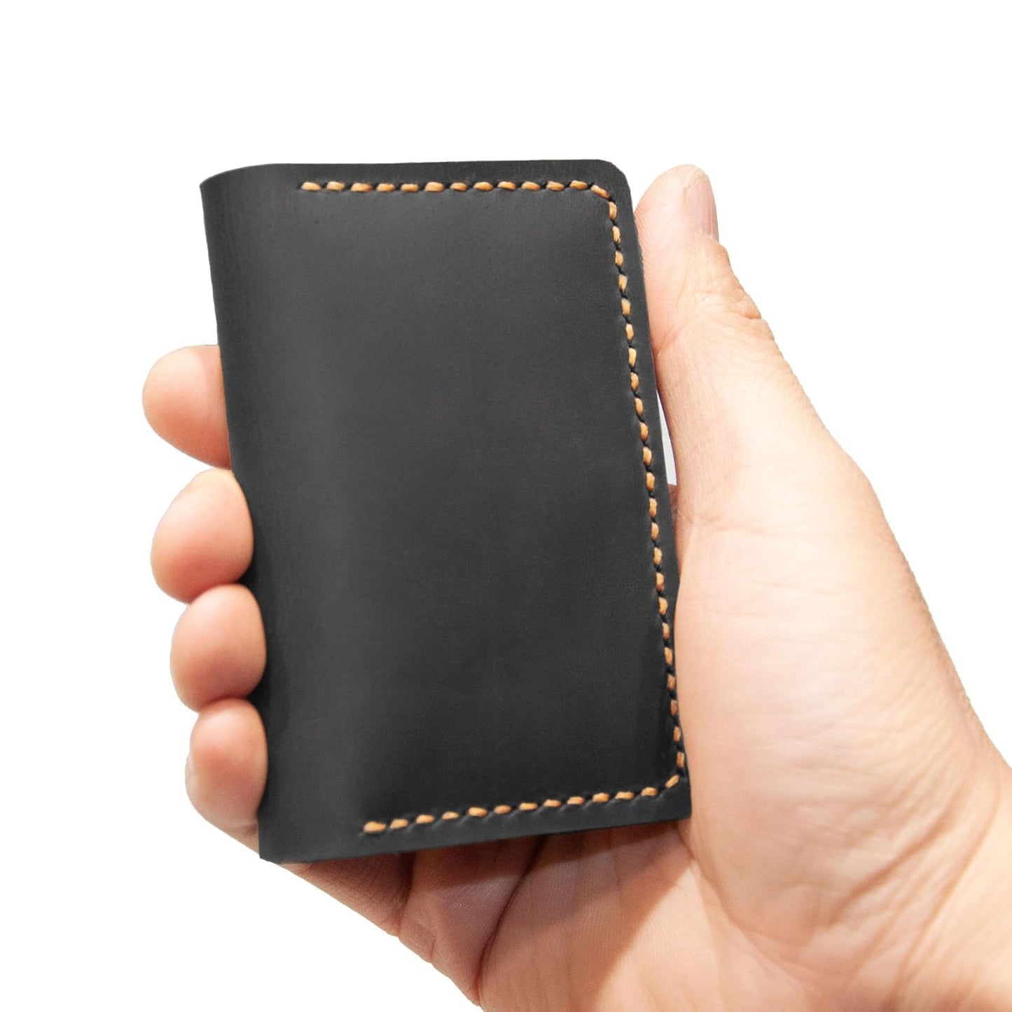 Turbosnail Leather for Men & Women Front Pocket Card Holder | Minimalist Wallet | Front Pocket Wallet | Leather Card Sleeve | Minimalist Handmade Card Holder (Style 1 (Skull and Bones))