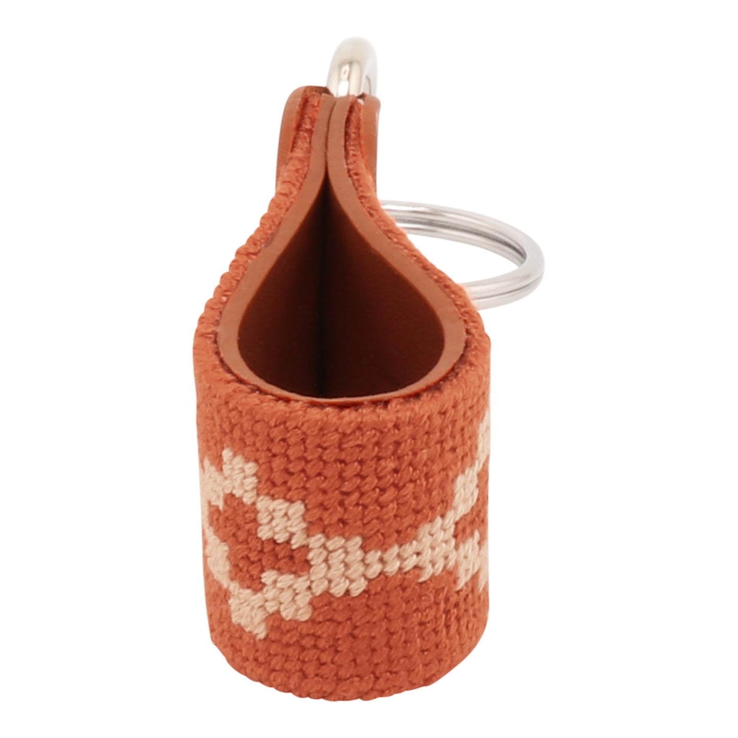 Huck Venture Leather Hand-Stitched Needlepoint Key Fob or Key Chain (Argentine)