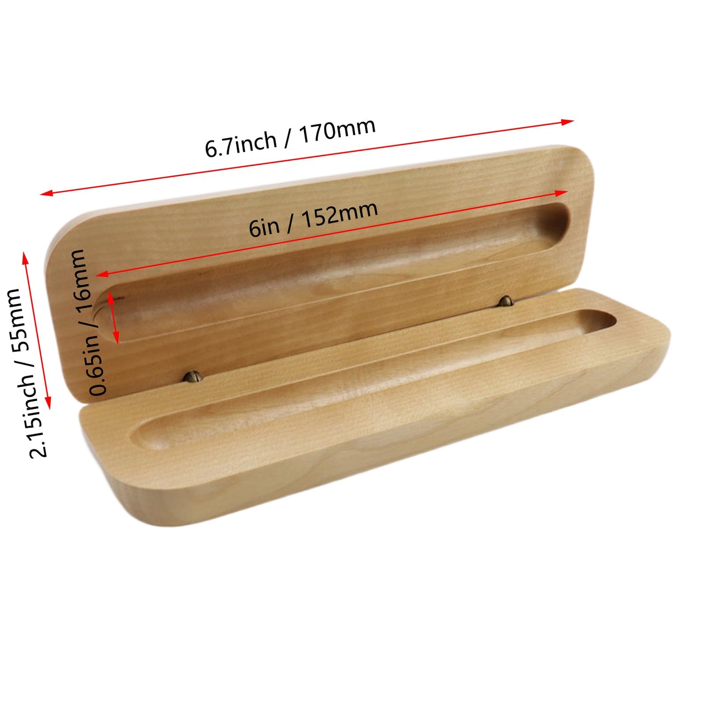 Pastlla 2 Pcs Wooden Pen Gift Boxes Empty Ballpoint Pen Gift Box Pencil Boxes Pencil Present Empty Case Collection Set for Business Birthday Office Supplies