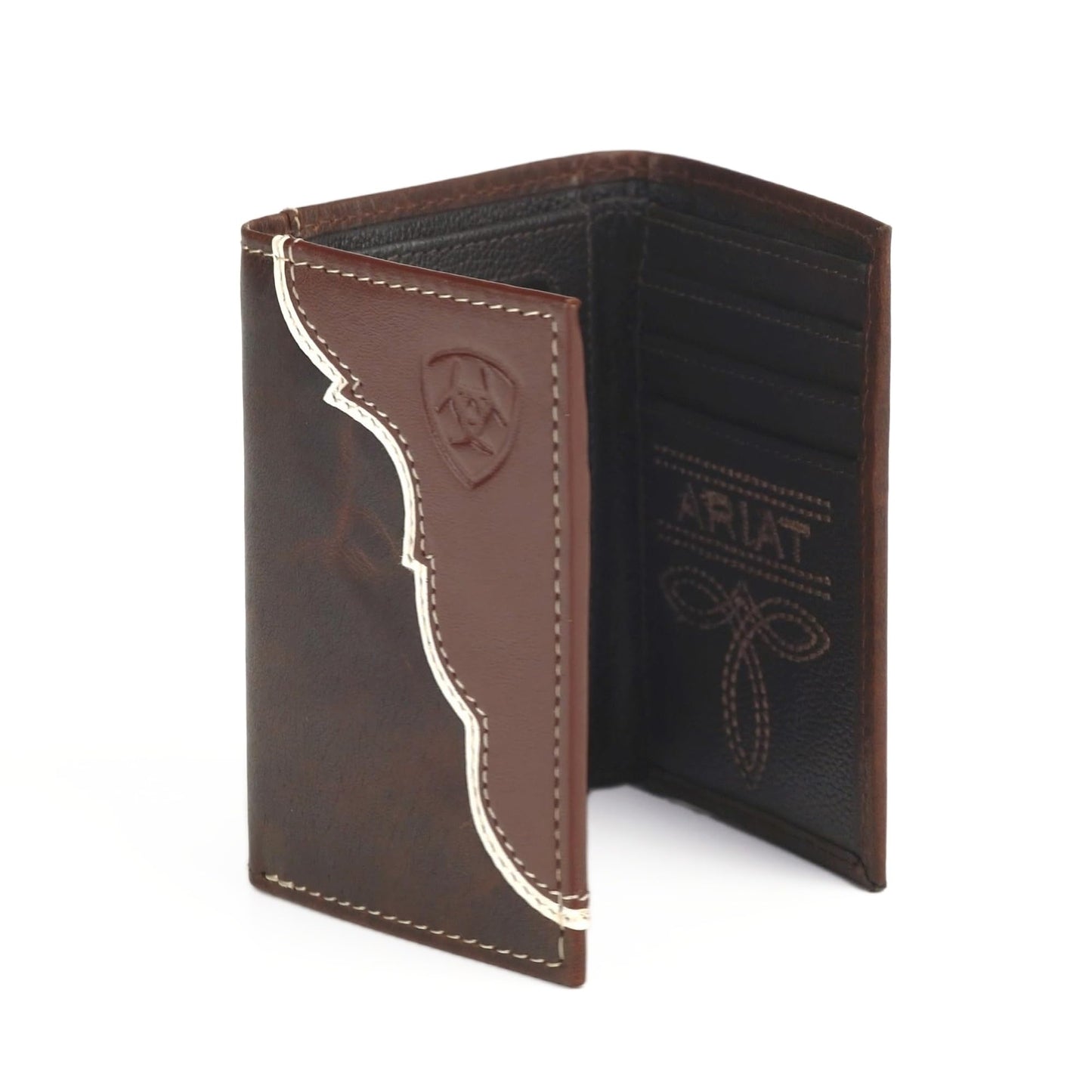 Ariat Leather Two Toned Overlay - Men's Trifold Wallet