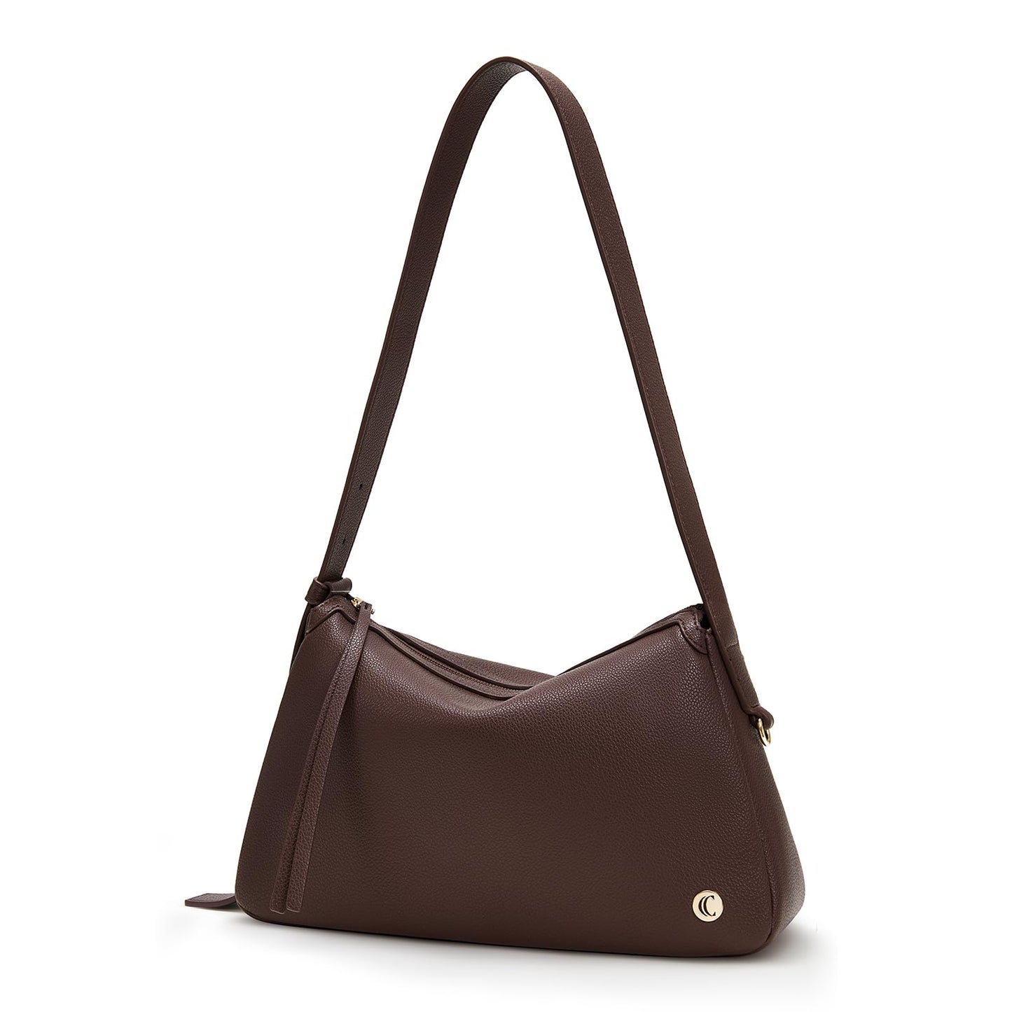 CLUCI Brown Shoulder Bag for Women, Cute Purses and Handbag, Soft Hobo Bag Clutch Purse with Adjustable Wide Shoulder Strap