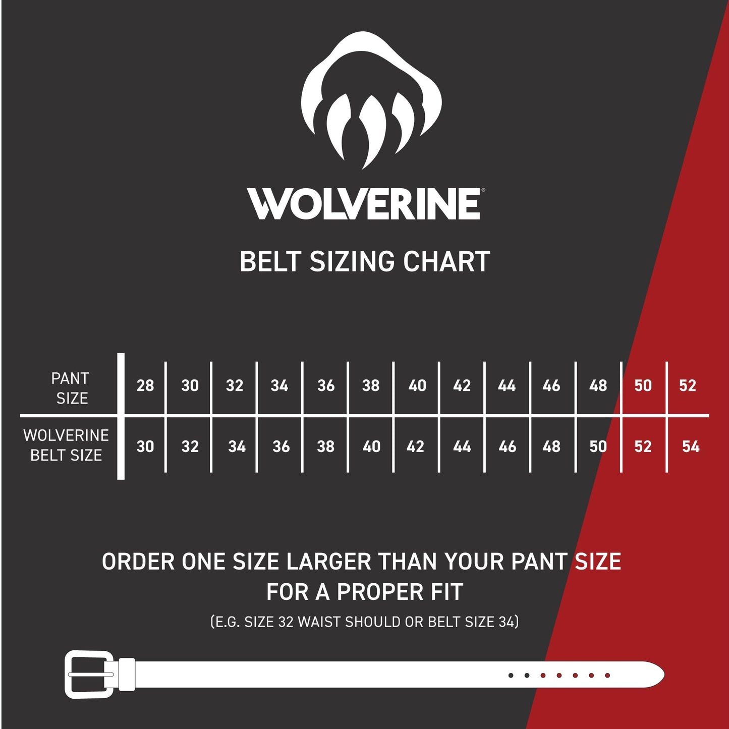 Wolverine Men Boot Leather Work Belt, Rugged-Brown, 40"