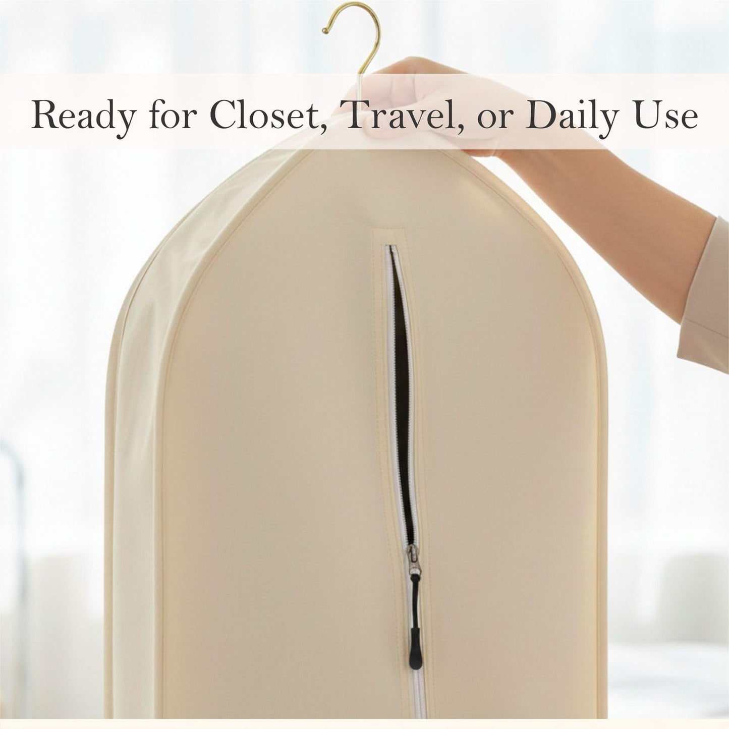 100% Cotton Garment Bag | Long | Breathable Garment Bags for Hanging Clothes | Garment Storage Bag for Long Dresses & Coats Storage | Pack of 1 (62 Inch)