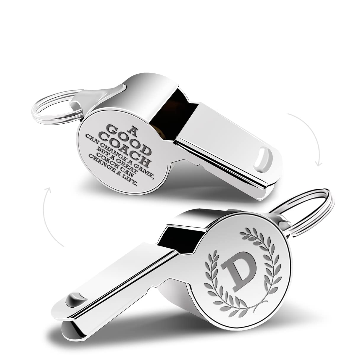 Letters Coach Gifts, Whistle for Coaches, Whistle Emergency, Thank You Coach Gifts, Coaches Whistle with Lanyard Cheer Coach Gift for Men Women Teachers Referees School Sports Coach Outdoor, Letter D