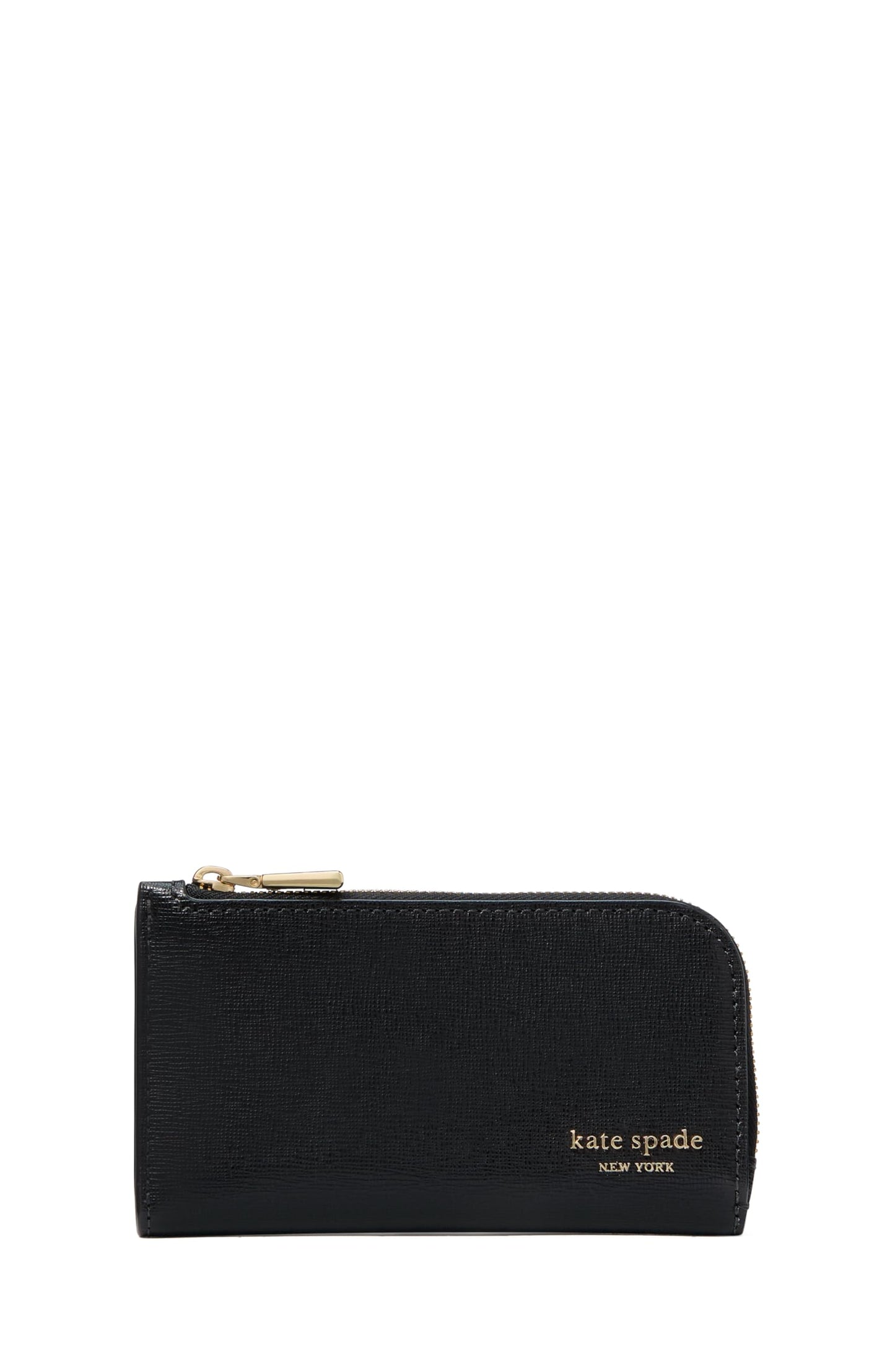 kate spade new york Devin Saffiano Leather Small Slim Bifold Wallet, Black