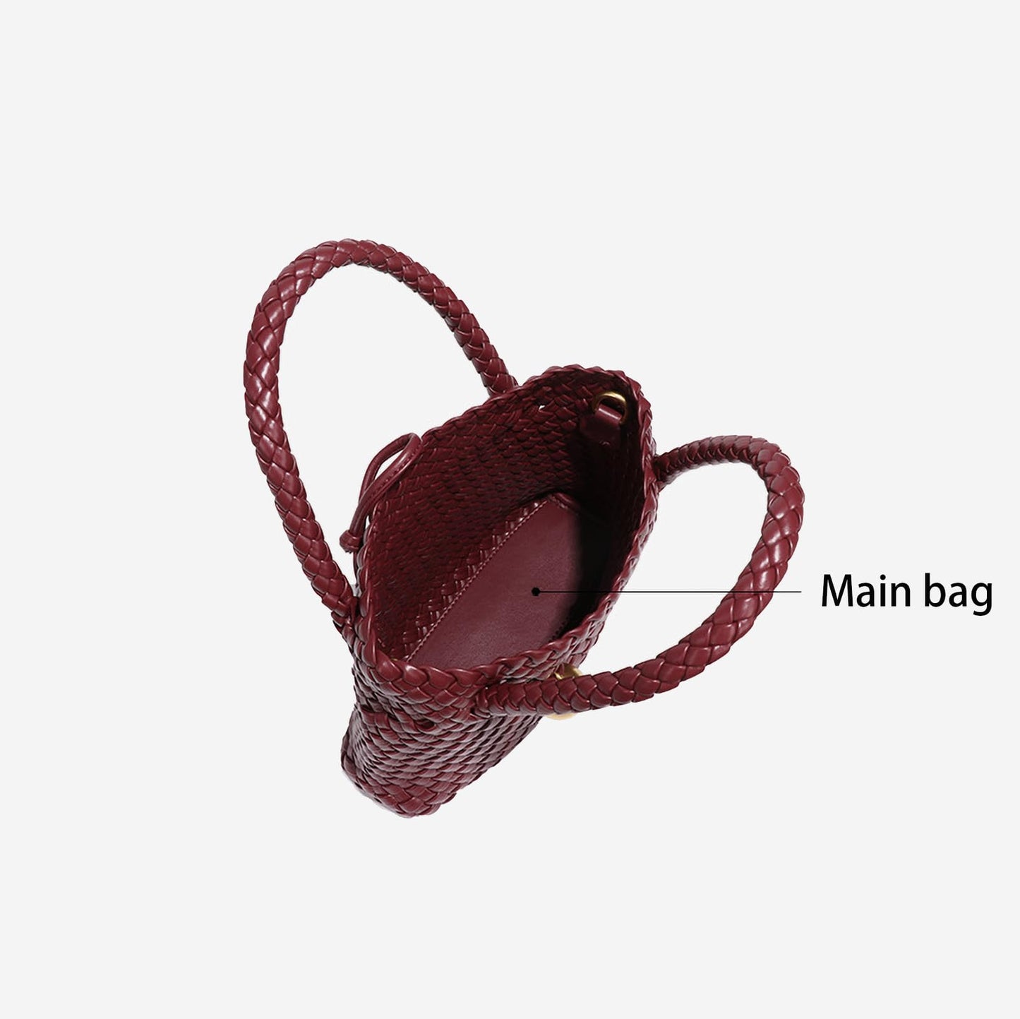 Waiyqju Mini Woven Women's Handbag Lightweight Luxury Vegan Leather Handle Fashion Business Daily Crossbody Bag (6# Off-white)
