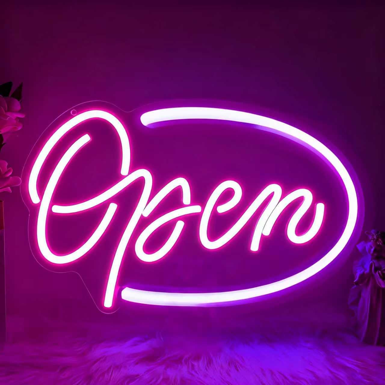 LED Open Neon Light Sign for Business, Open Signs for Store Shop Bar Café Restaurant Salon Window Wall Decor Business Light Up Signs Dimmable USB Powered(15.8"*10.6")