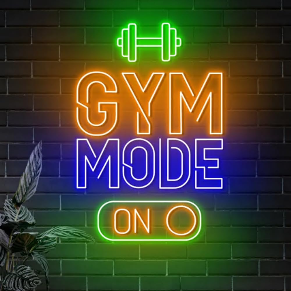 Gym Mode Neon Sign, Gym Mode Led Sign, Custom Neon Sign, Gymmer Room Wall Decor, Gymnastic Wall Neon Light, Fitness Club Led Light Size:23"