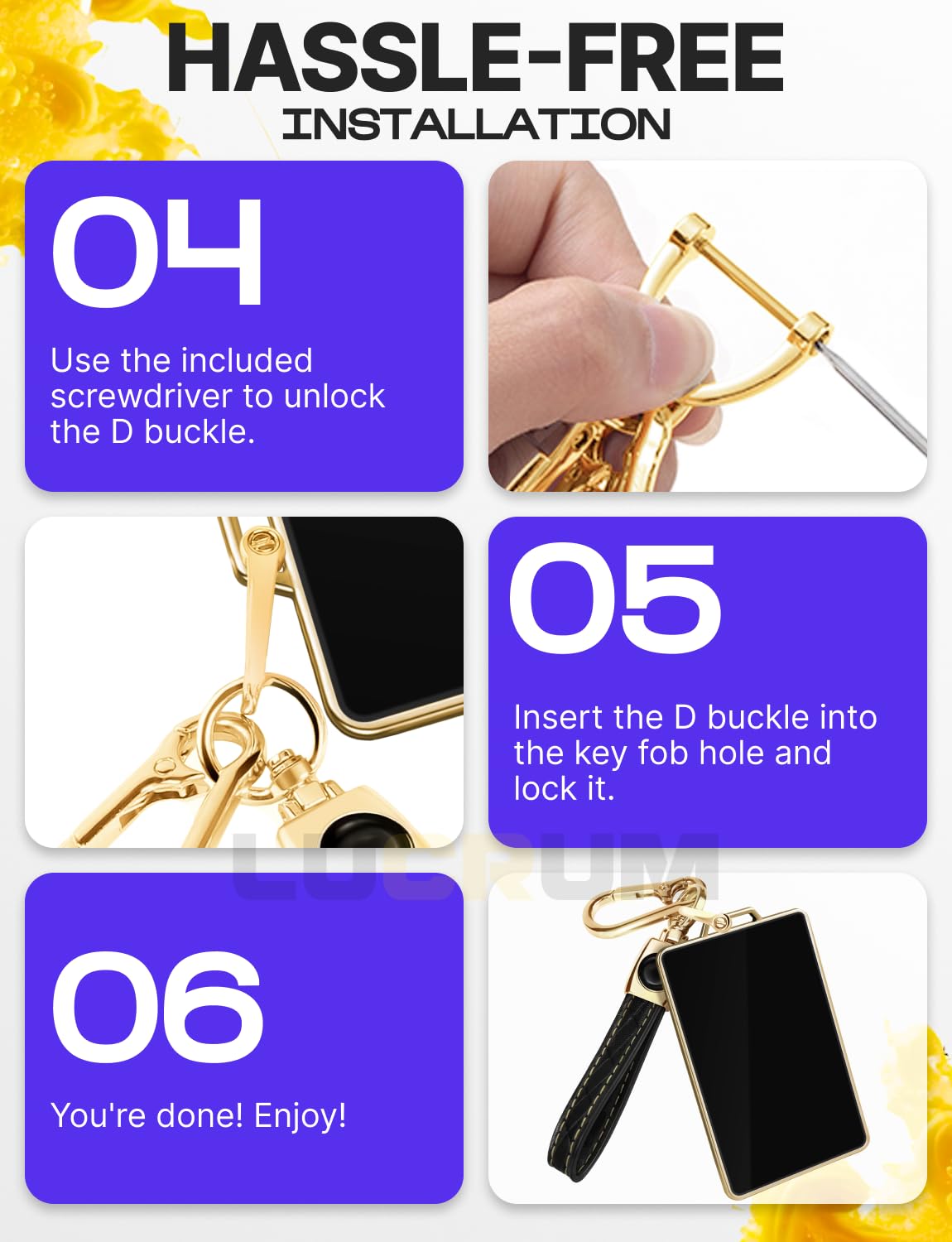 Lucrum Compatible with Tesla Card Key Holder & Leather Keychain - Model 3, S, Y, X, Cybertrack 2023-2024 TPU Accessories - Black