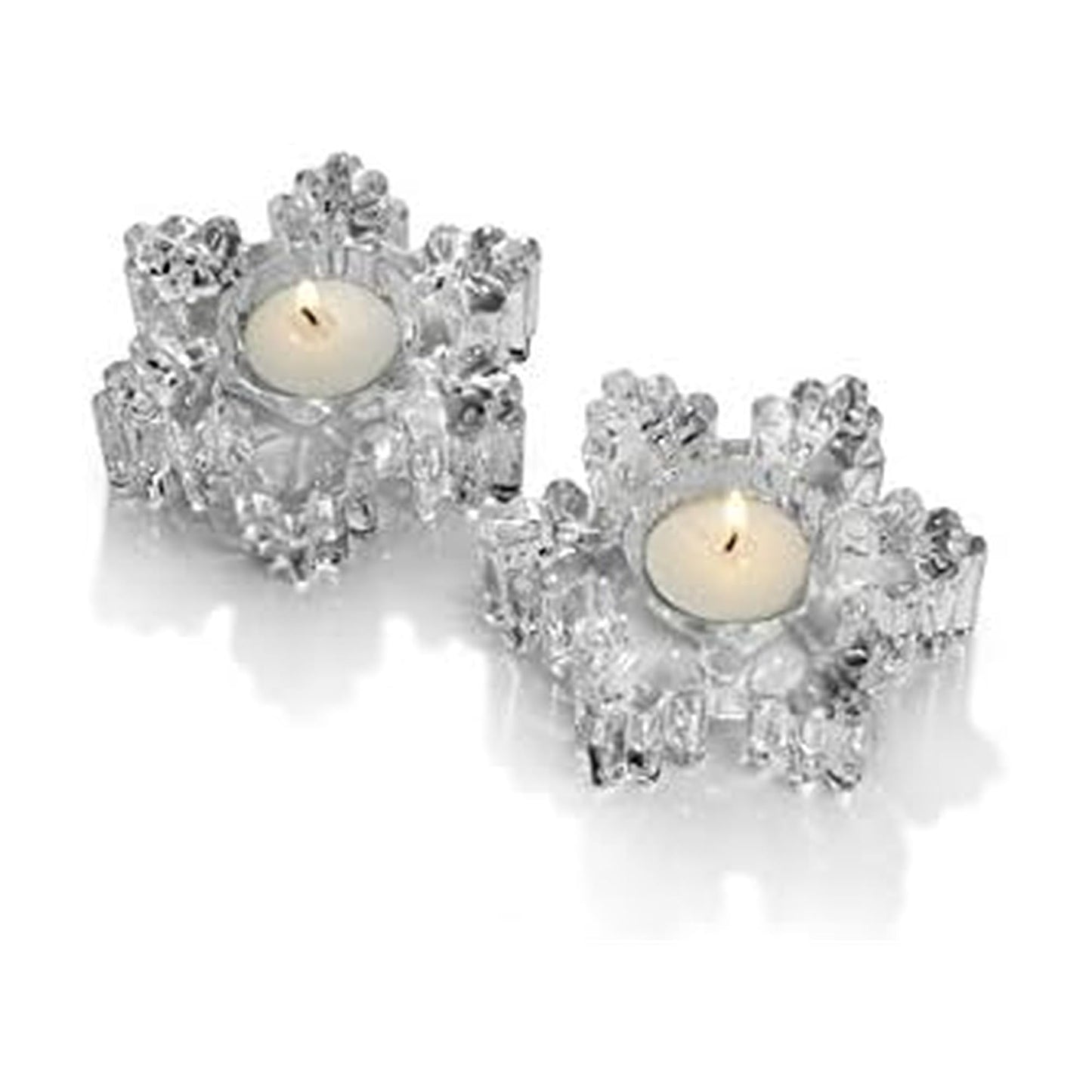 Mikasa Celebrations by Rejoice 4.25-Inch Snowflake Votive, Set of 2