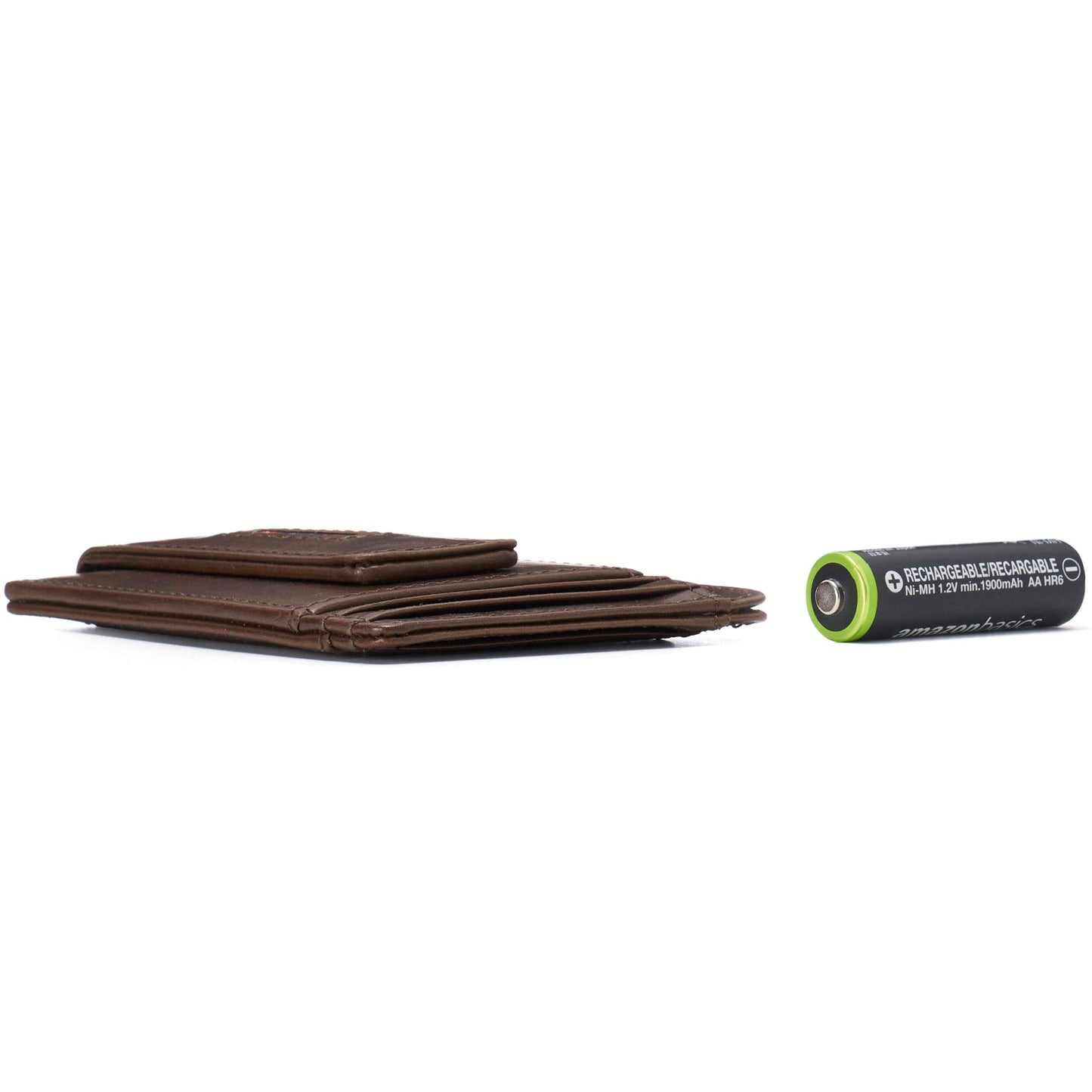 Alpine Swiss Harper Mens RFID Slim Front Pocket Wallet Magnetic Money Clip ID Card Holder Leather Glossy Nappa Brown