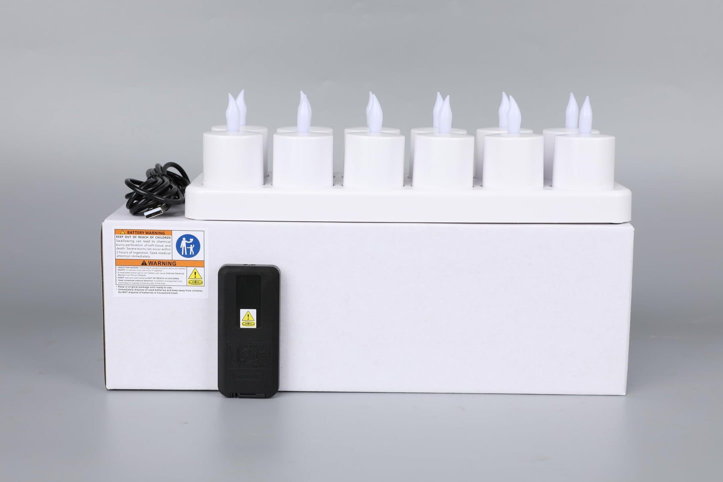 WoneNice 12 pcs USB Rechargeable Flameless Candles with Remote & Timer, LED Tea Lights for Wedding Christmas Lanterns Emergency Home Decor