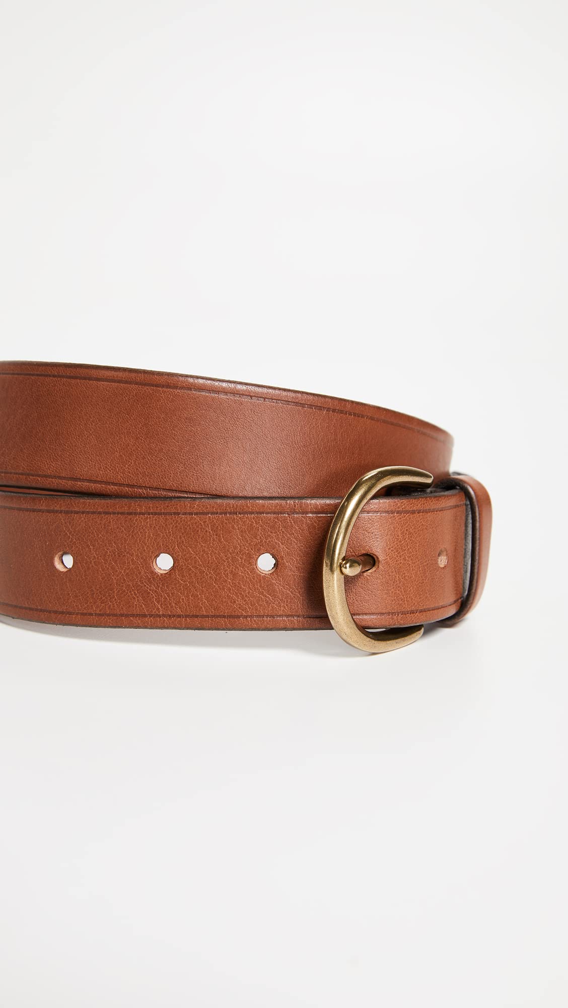 Madewell Women's Medium Perfect Leather Belt, Pecan, Brown, L