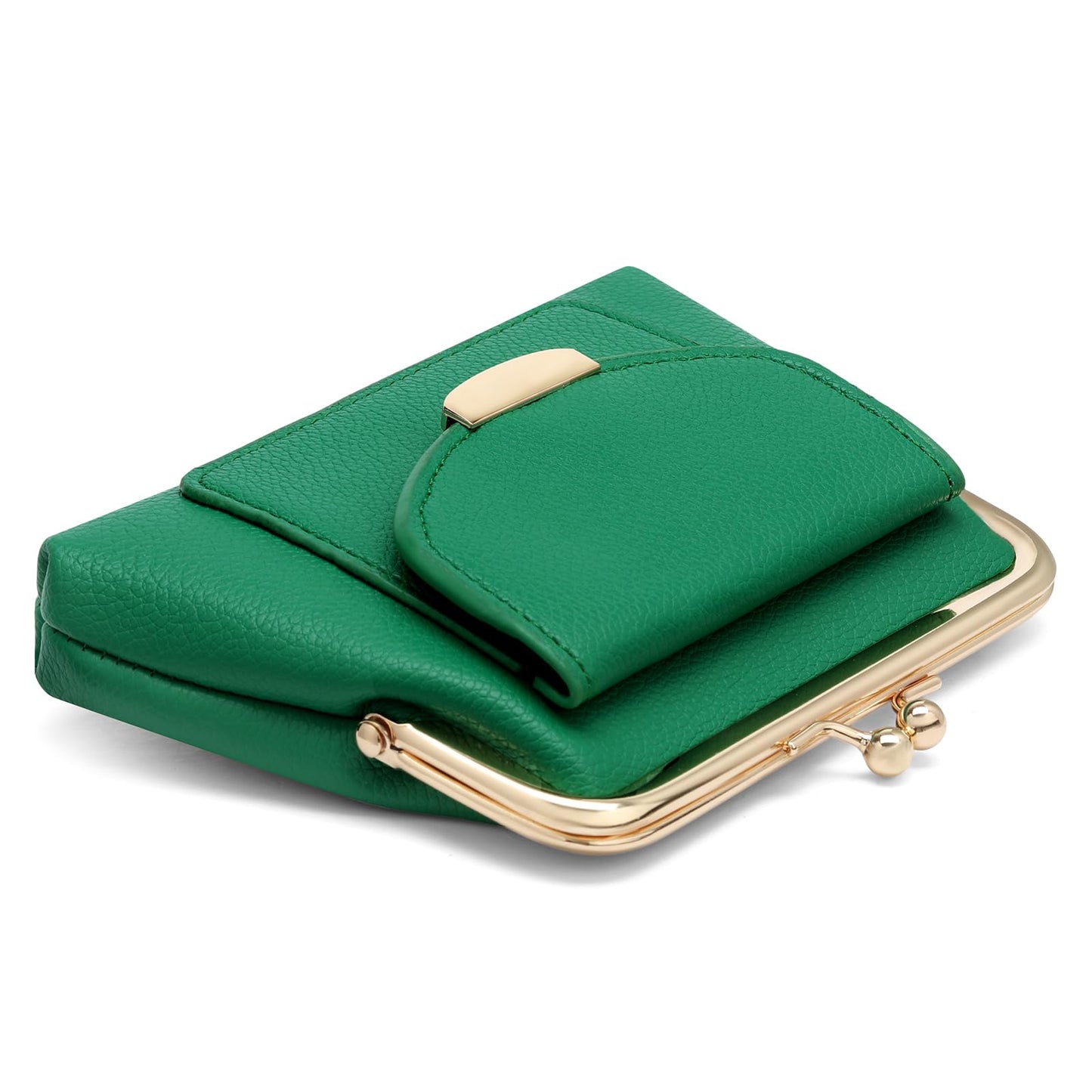 SENDEFN Kiss Lock Coin Purse Pouch for Women Small Change Pocket Wallet with 2 Credit Card Slot