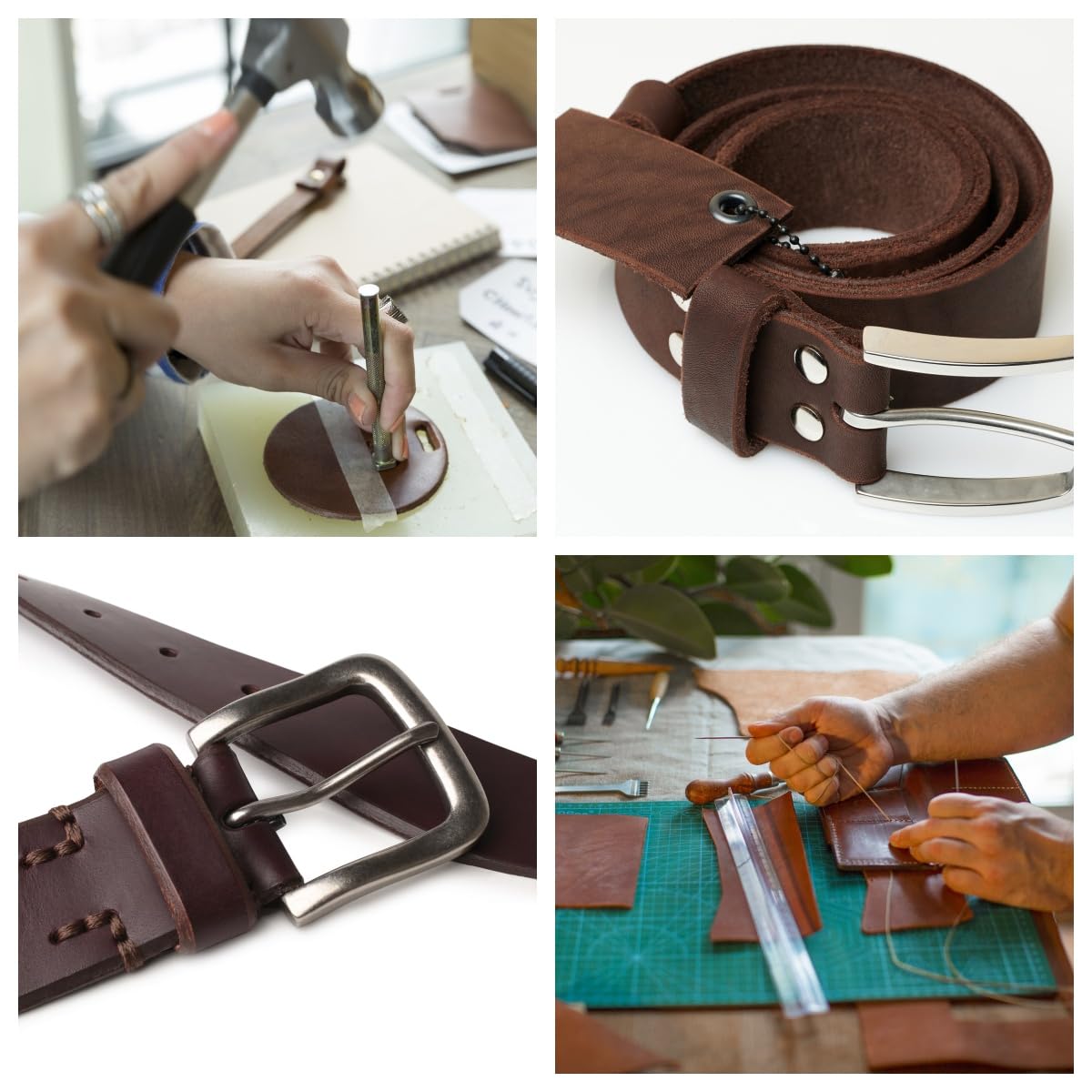 Full Grain Leather Sheet, 4-5mm Thick, Brown Leather, Vegetable Tanned Leather for Crafting, Tooling, Sheath Making (Brown 20-30 Square feet)