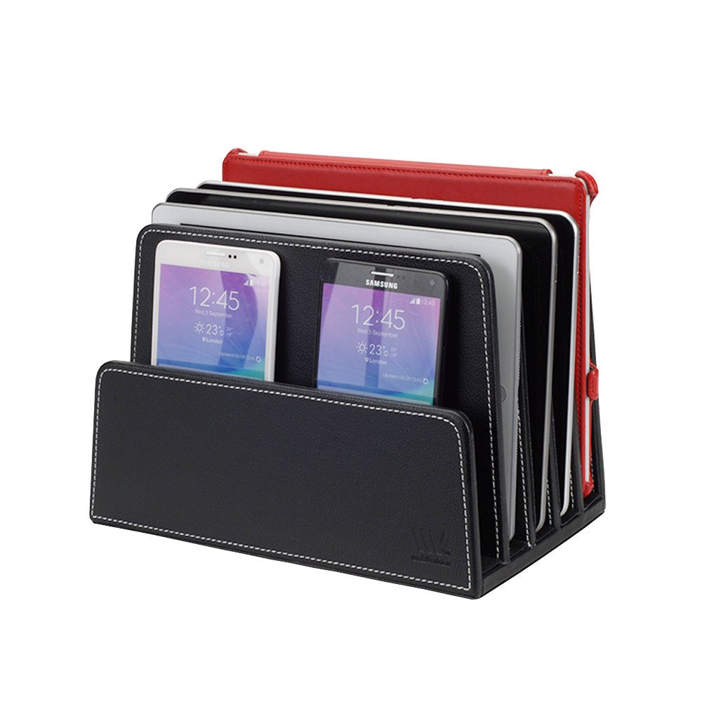 MobileVision Executive Black Desktop File Folder Organizer and Paper Tray, 5 Slot Dividers