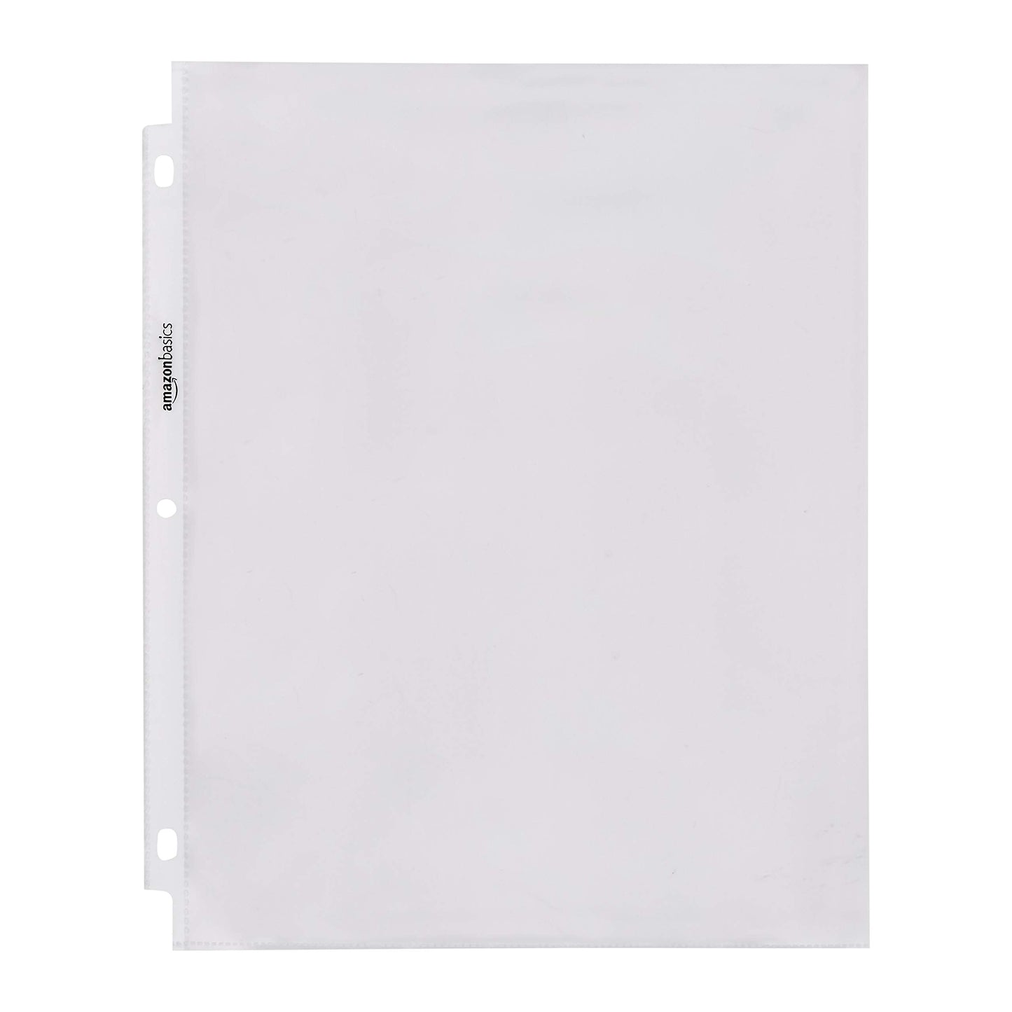 Amazon Basics Heavy Duty Non-Glare Sheet Protector for Documents, 3 Ring Binder, Top Loading, Letter Size 8.5 x 11 inch, Clear, 100-Pack