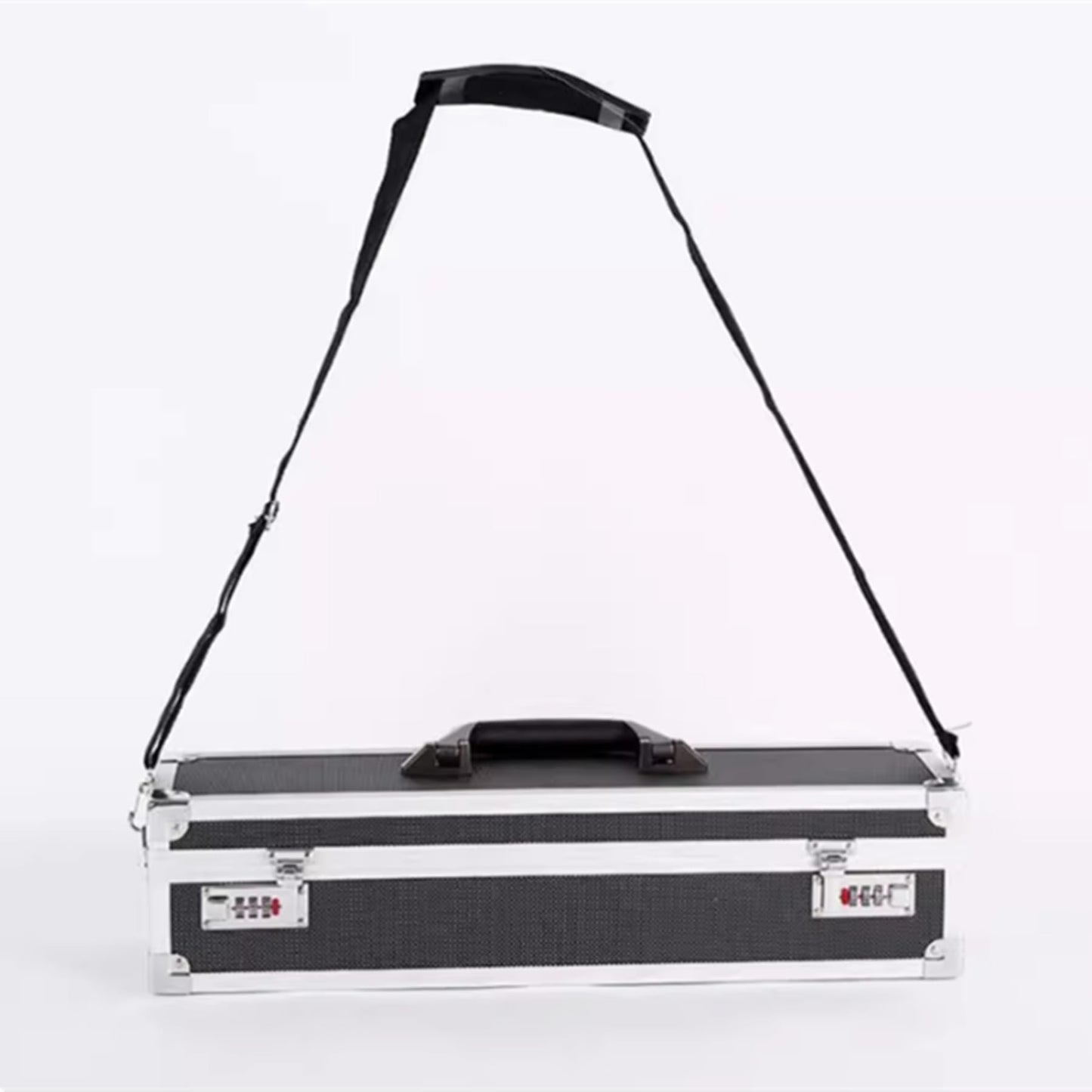 Flydoniso Chef’s Knife Case Aluminum Hard Case with Dual Combination Locks Cultery Carrier Portable Knife Organizer Block Holders Protectors With 8 Slots Can Hold Home Kitchen Knife Tools Up To 17.5”