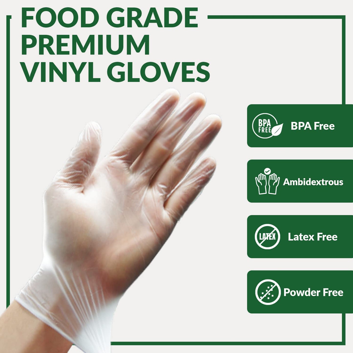 GORILLA SUPPLY Disposable Heavy Duty Vinyl Gloves, Small, 100 Count, White, Unisex