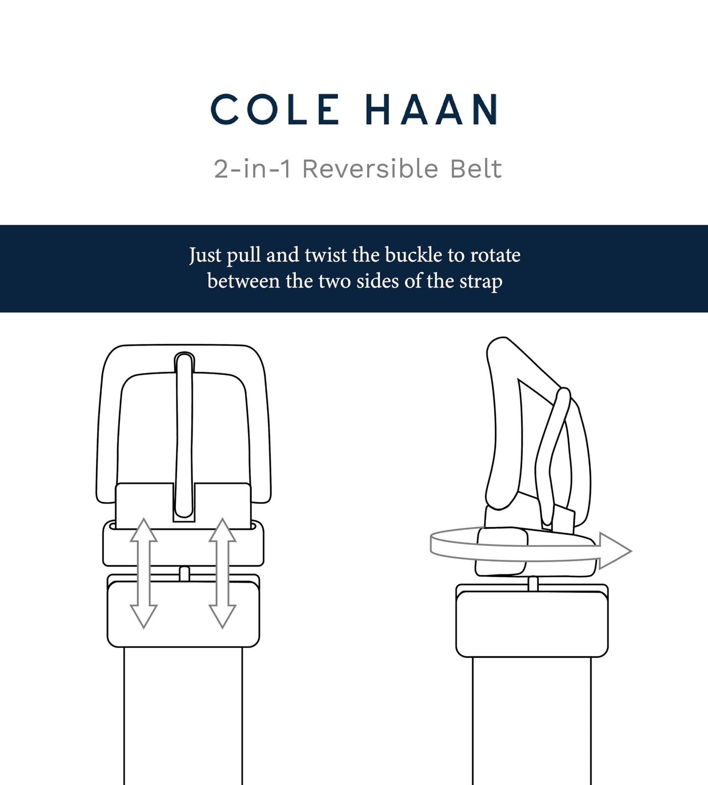 Cole Haan Men's Reversible Perforated Dress Belt, Brown/Navy, 36