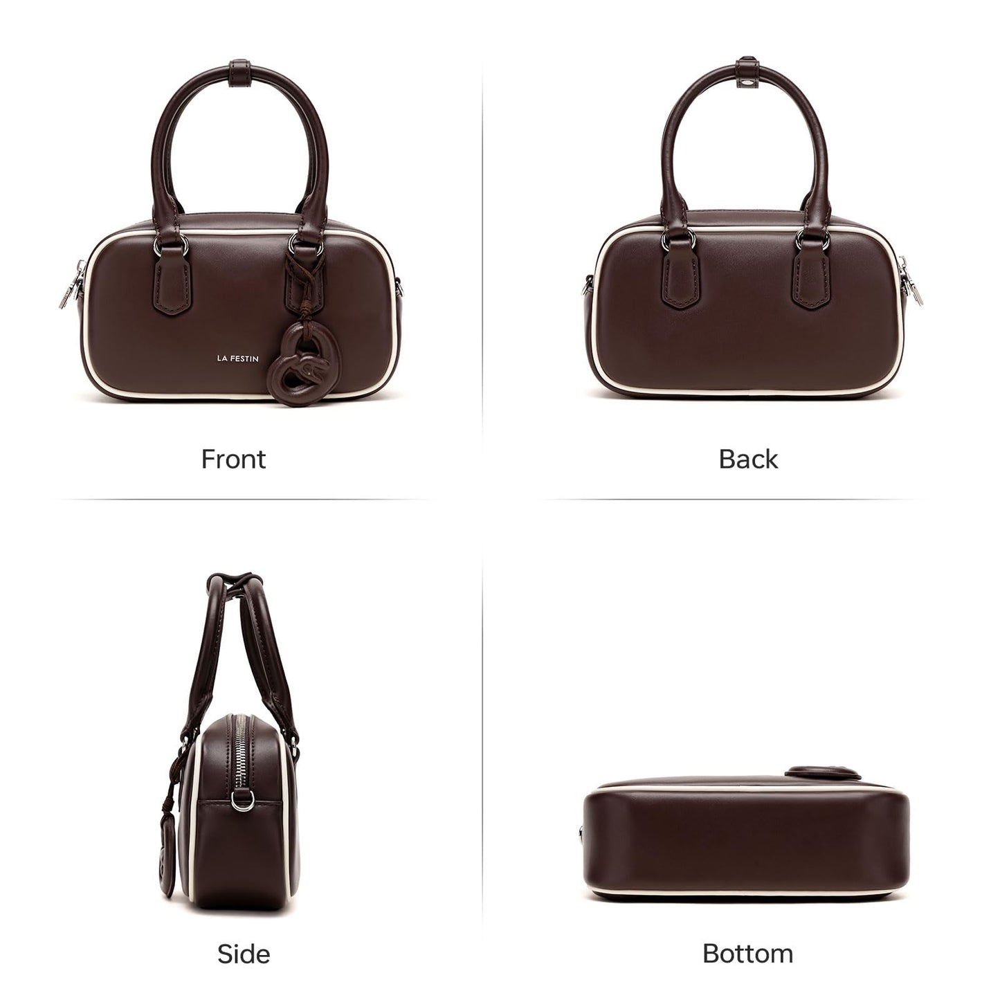 LA FESTIN Handbags for Women Genuine Leather Mini Bag Perfect for Daily Events - Brown