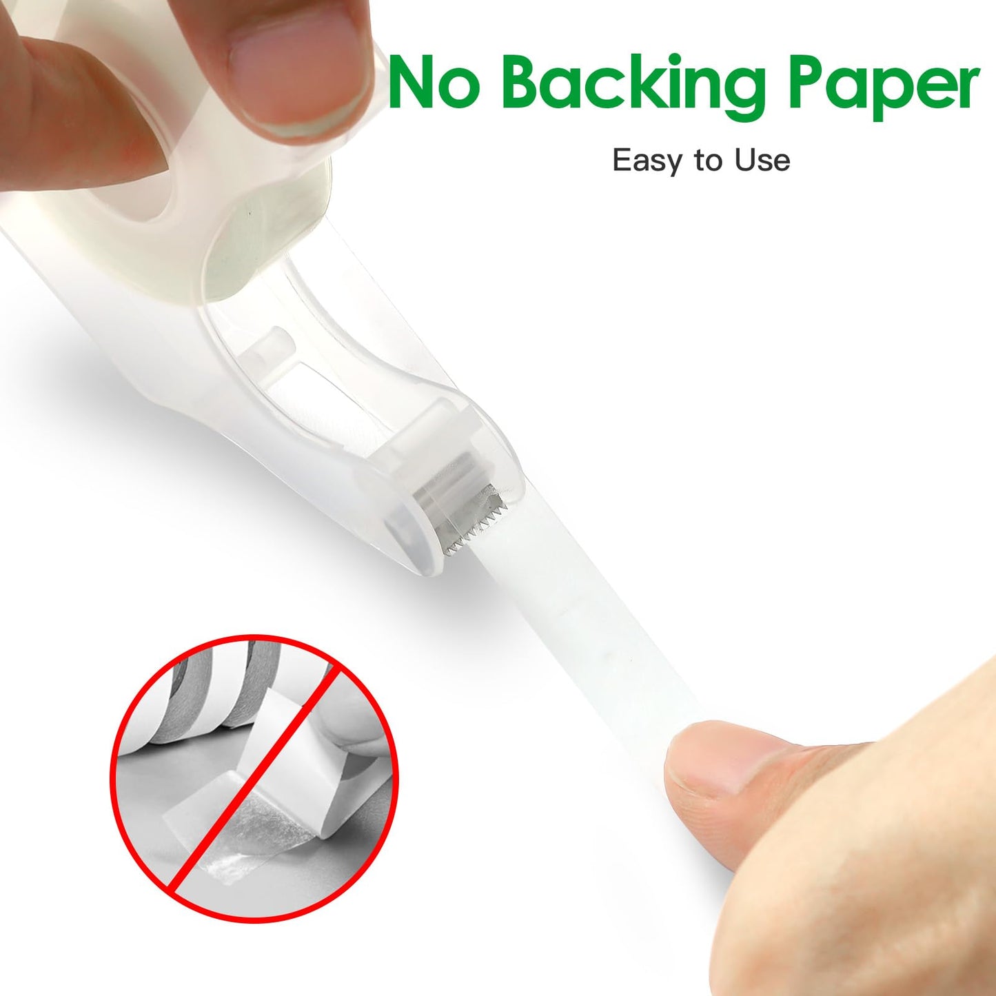LOCKLOCK Double Sided Tape Light Duty, 40 Pack, 1/2 x 300 inches, Narrow Double StickTape with Dispenser for Crafts, Gift Wrapping, Alternative to Scrapbook Tape, Office School Supplies.