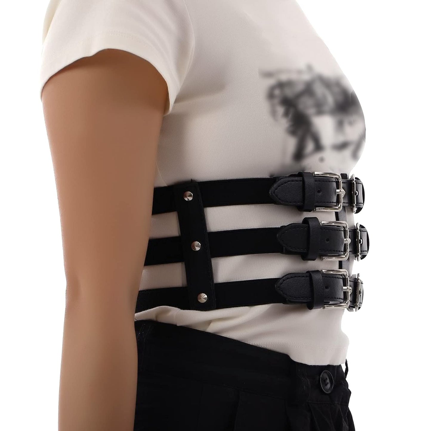 Eigso Punk Leather Goth Belt for Women Men Retro Vintage Rock Leg Waist Biker Harness for Woman Man Adjustable