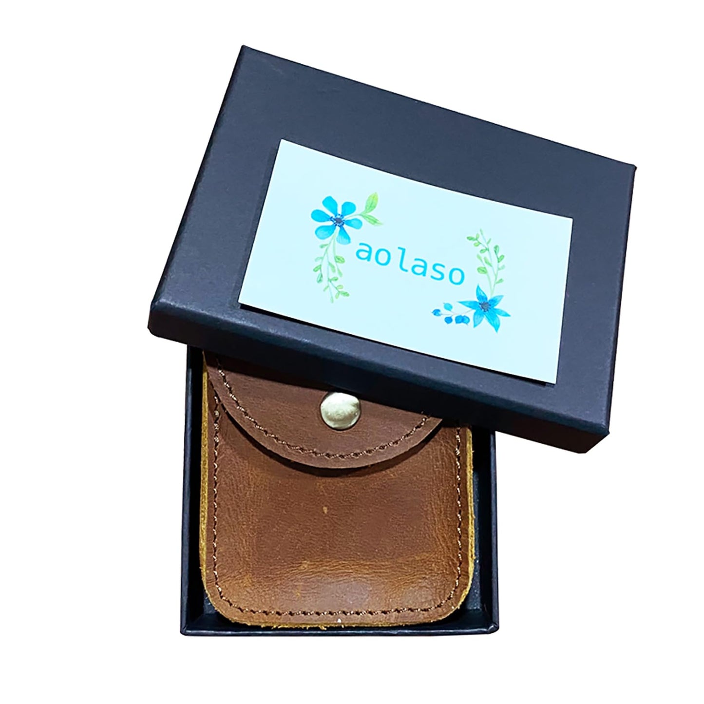 aolaso Genuine Leather Playing Card Case, Single Deck Playing Card Box,Leather Pouch Multipurpose with Belt Clip for Carrying Cards Small Tools Storage