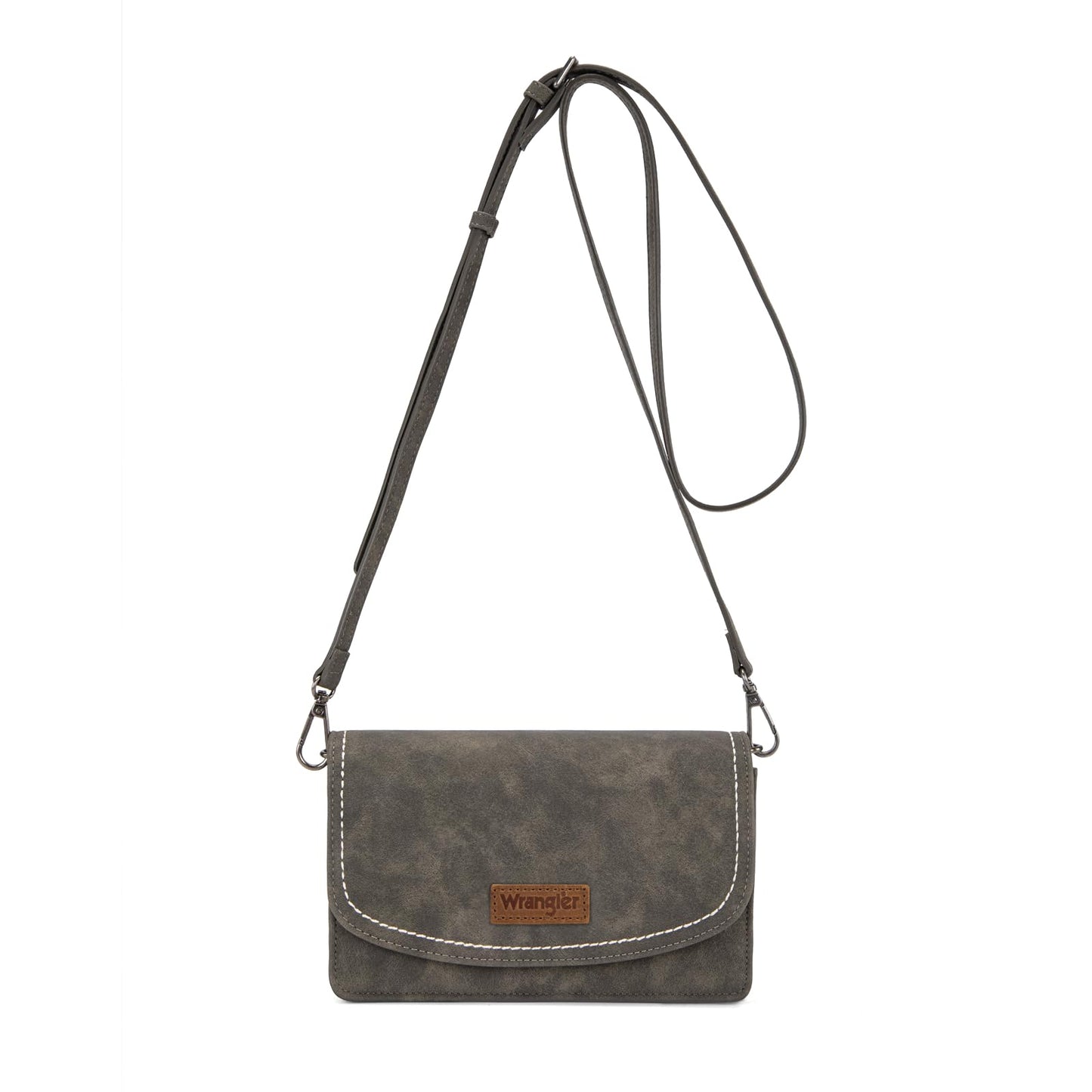 Wrangler Small Crossbody Wallet Purses RFID Trendy Purses for Women with Adjustable Straps,WG321-W087GY