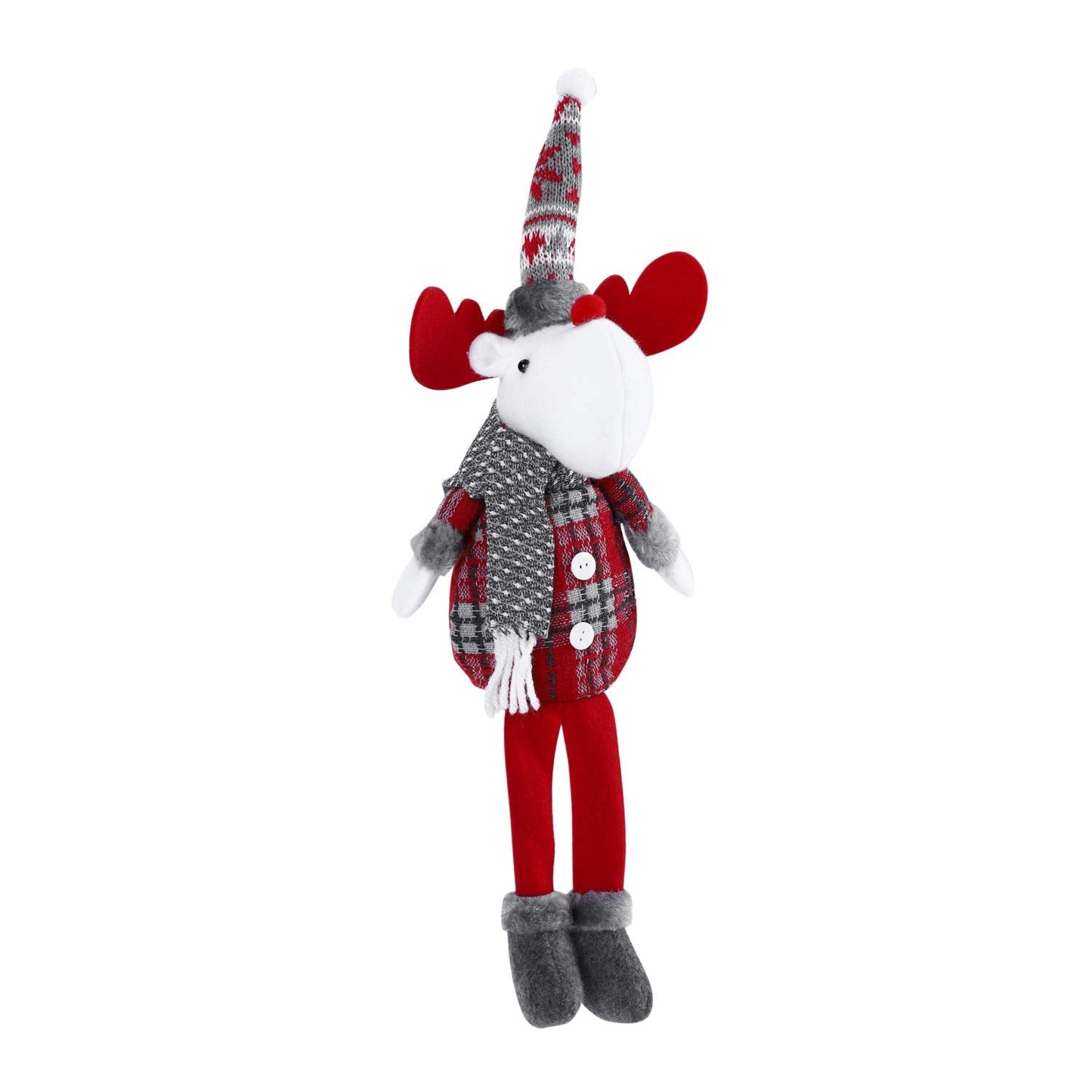 SIQITECHNO Christmas Decorations Long-Legged Santa Claus Elk Mouse Snowmen Sitting Hanging Plush Figurine Doll Ornaments for Home Window Table Fireplace Shelf Sitter Christmas Party Decoration Gifts