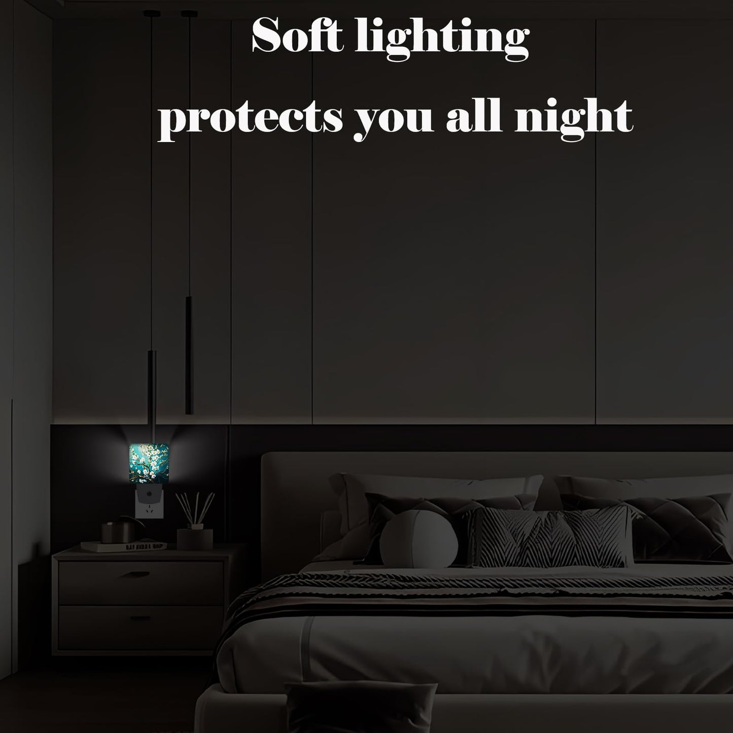 FSHVQKD Blossoming Almond Tree Night Light,Plug-in Nightlights Auto Sensor Night Lamp Dusk to Dawn Lamp Home Decor for Nursery Children Girls Boys