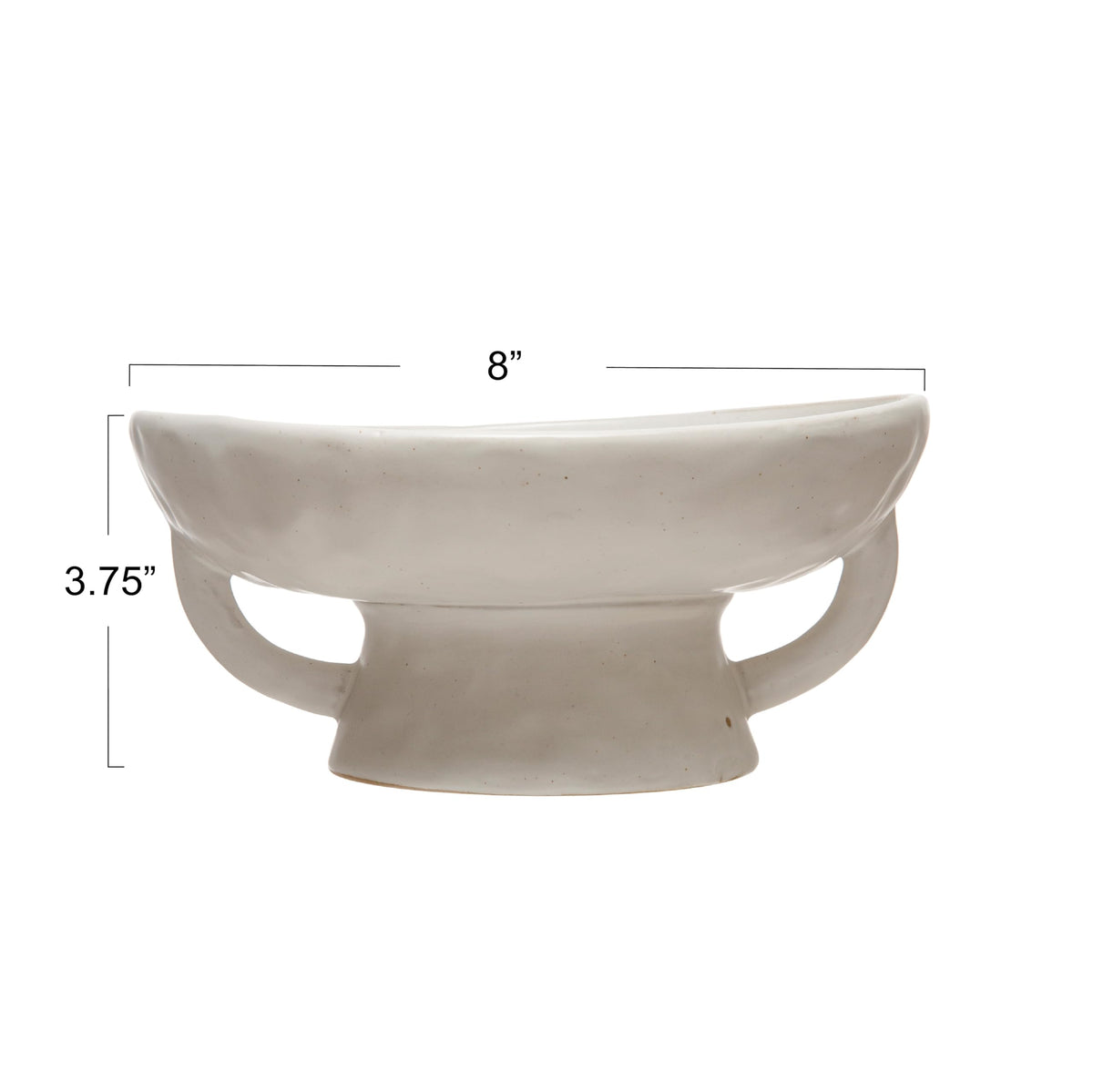 Creative Co-Op Stoneware Bowl w Reactive Glaze, White