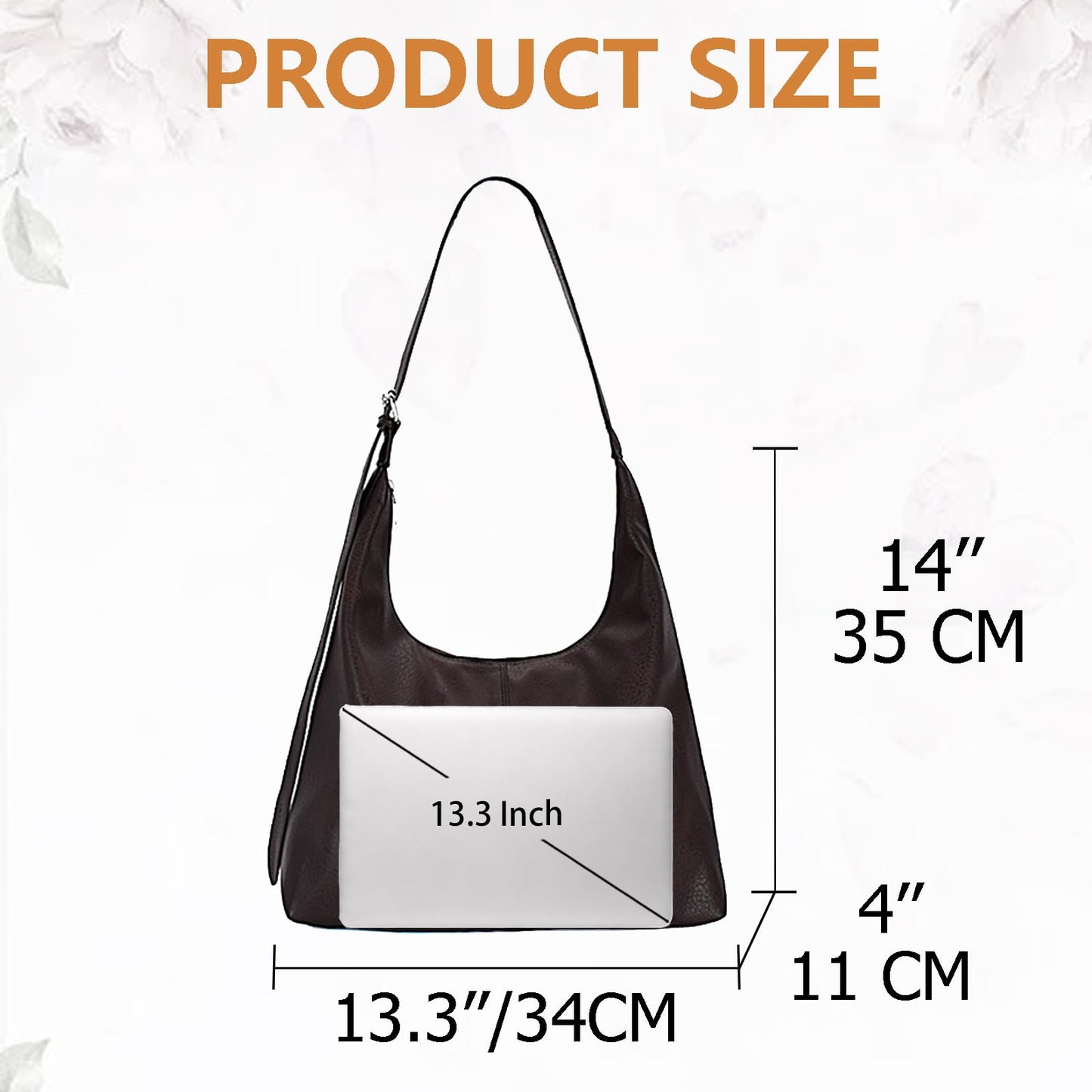 SongKedora Women Large Hobo Bags Vegan Leather Shoulder Handbag Slouchy Tote Purses for Travel Shopping (Coffee)