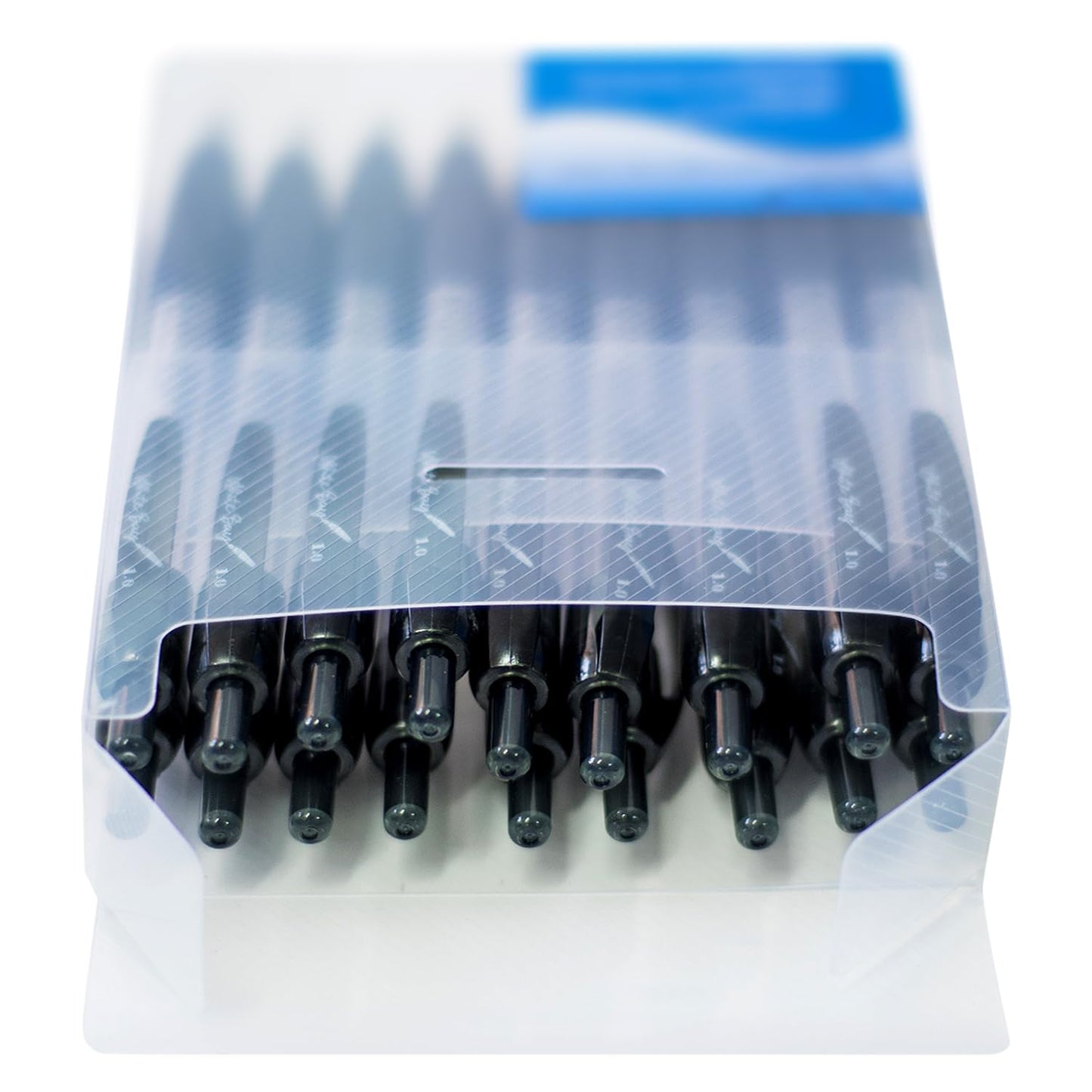 White Bay Retractable Ballpoint Pens Black Ink, Medium Point (1mm), 18-Pack, Refillable, Easy Grip