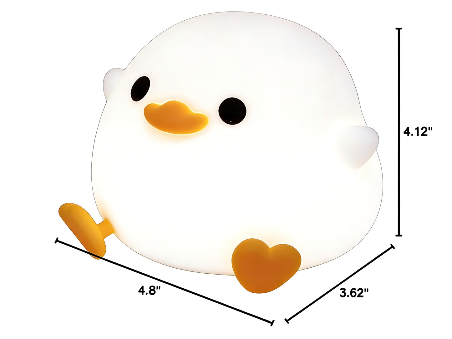 Amaredom DoDo Duck Night Light, Cute Duck Lamp, Silicone Dimmable Nursery Nightlight, Rechargeable LED Bedside Lamp with 20 Minutes Timer & Tap Control Baby Girls Women Bedrooms, Living Room