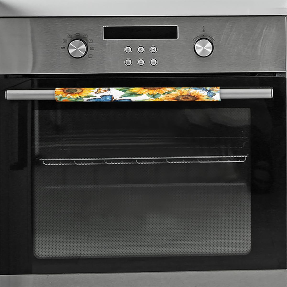 Pardick Refrigerator Door Handle Covers Set of 2, Butterflies Sunflowers Fridge Handle Covers Appliance Handle Covers Protector for Microwave Oven Stove Dishwasher, Keep Your Kitchen Appliance Clean