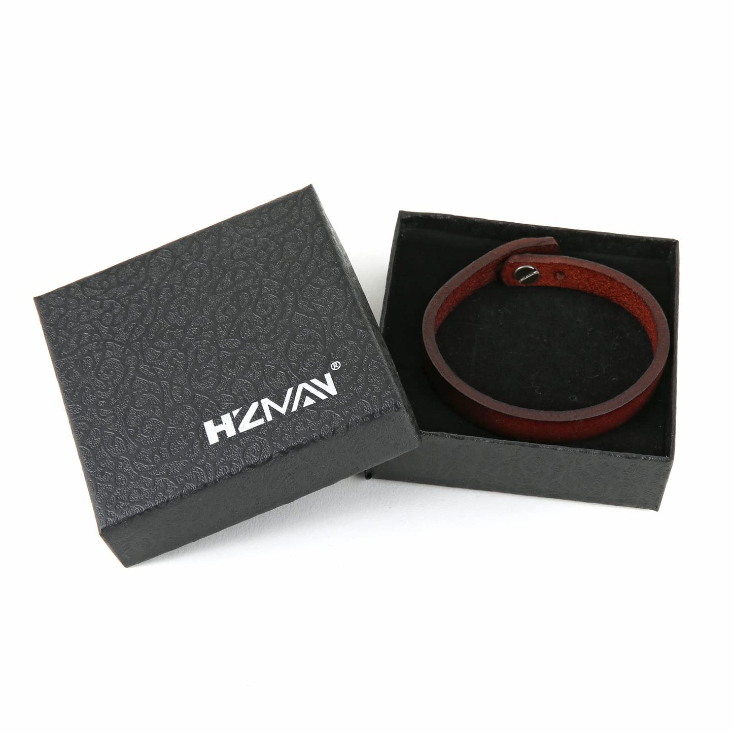 HZMAN Adjustable Handmade Leather Cuff Bracelet Steampunk Style Minimalist Leather Wristband (Brown)