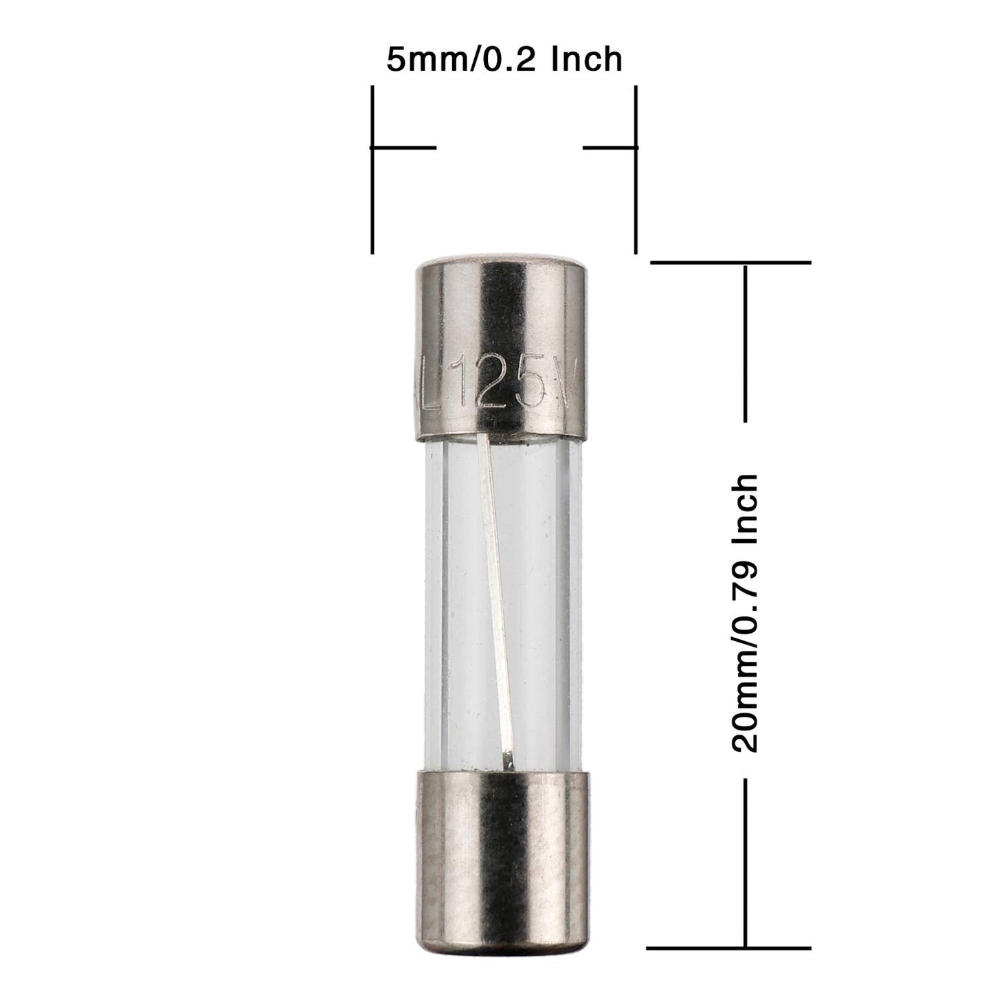 BOJACK Christmas Light Fuses Kit 3.6x10mm Mini Fuse 125V 2.5A 3A 5A and 5x20mm 125V 4A 5A 8A amp Fuses for Christmas Lights