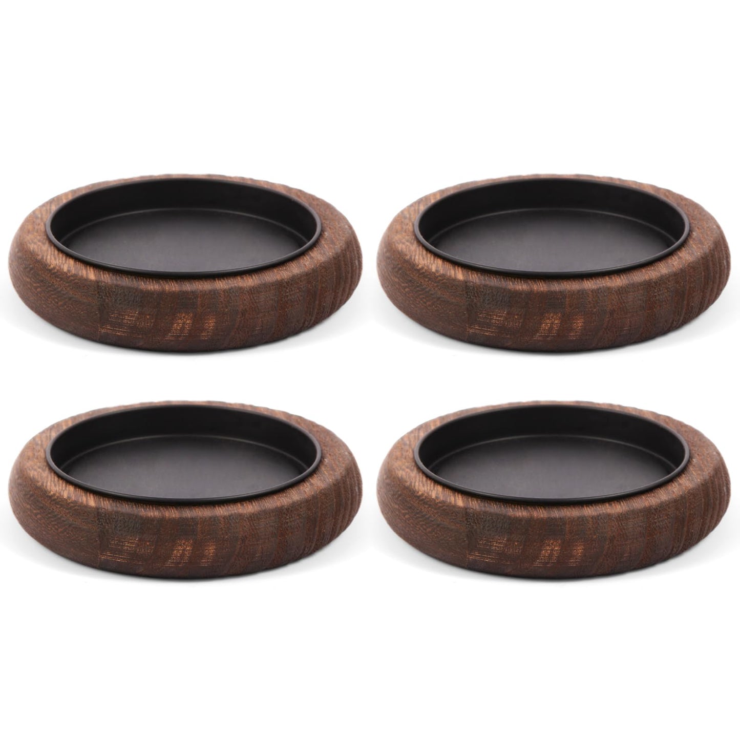 Hatway Wood Candle Holder Farmhouse Decor Wooden Pillar Candles Tray for Table Centerpiece Small Decorative Tray Riser Round Wooden Plate Pedestal Stand for Coffee Table for Christmas Decor Mu-4