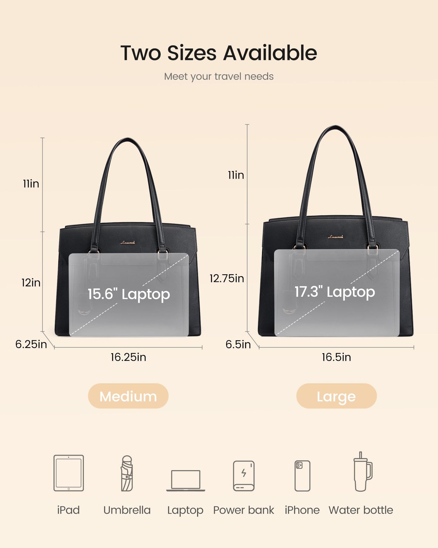 LOVEVOOK Laptop Tote Bag for Women,Computer Work Bag With Large Cup Holder,15.6 Inch Waterproof PU Leather Purse Briefcase for Teacher