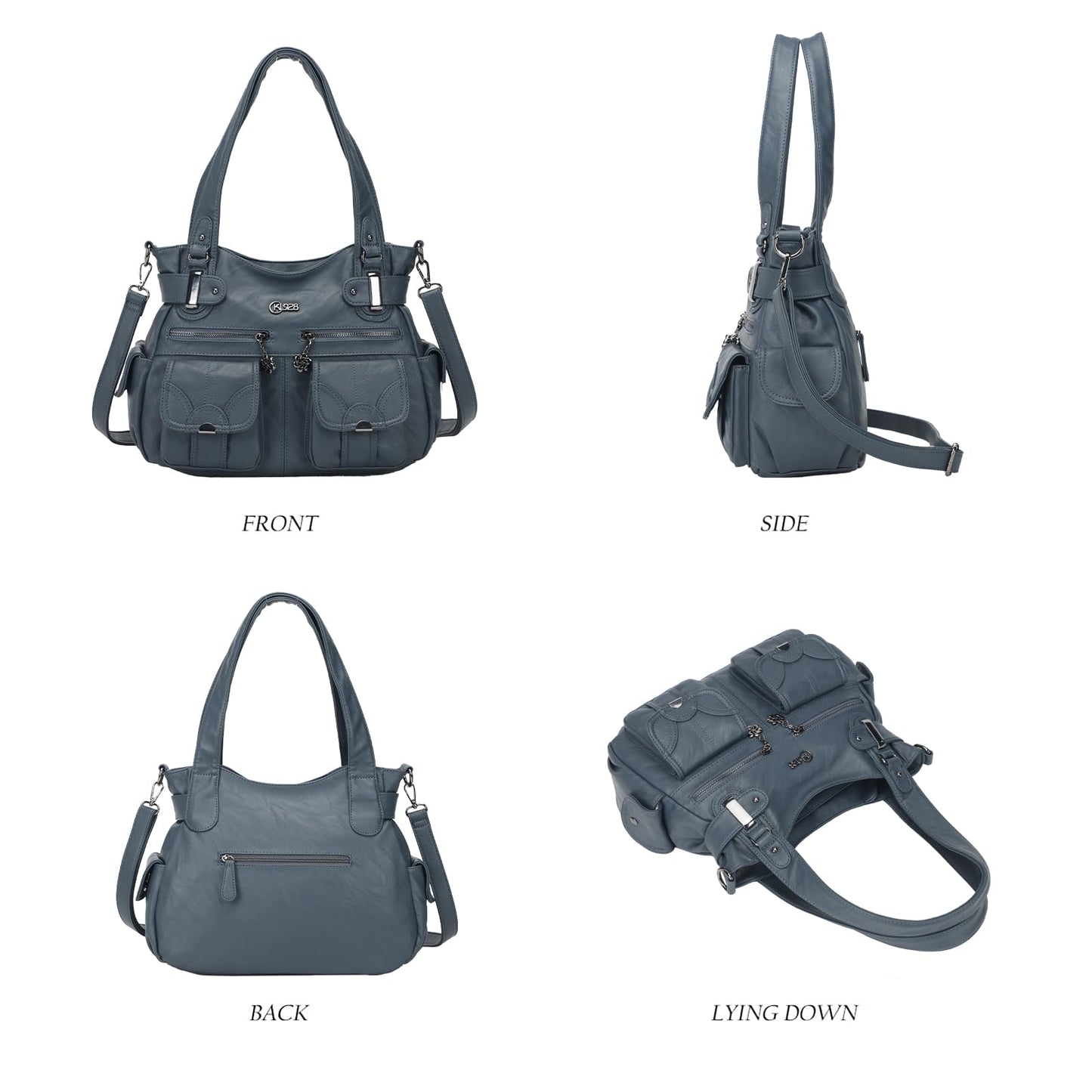 Purses and Handbags for Women Large Hobo Shoulder Bags Soft PU Leather Multi-Pocket Tote Bag