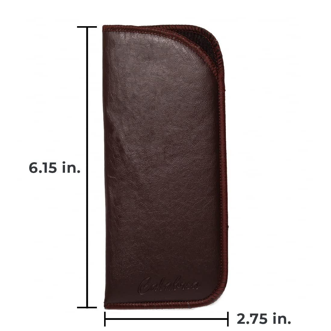 Calabria Half Slip Soft Eyeglass Case 2 PACK-1 Black &1 Brown Syn.Leather & Felt