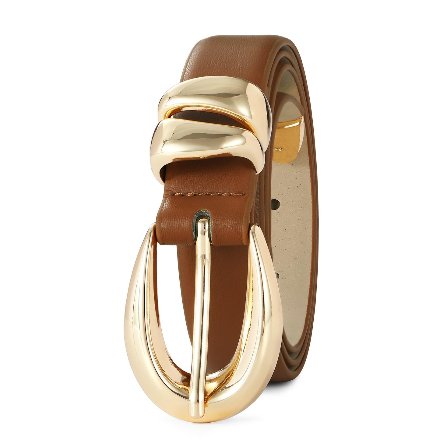 AI DEEBLUE Brown Belt Trendy Belts for Women Fashion Casual Women's Belts for Dresses Jeans