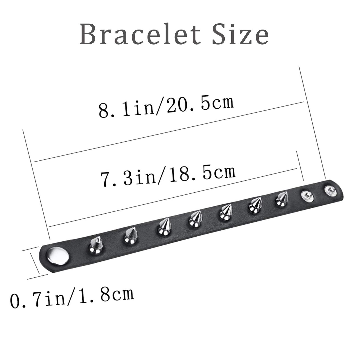 Leather Studded Bracelet Choker Punk Spike Rivet Cuff Metal Black Wristband